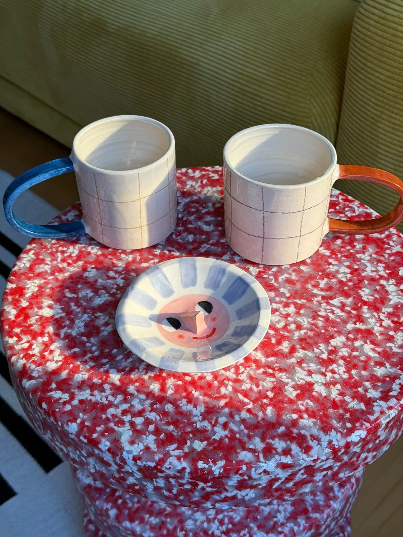 RED CHECK COFFEE MUG