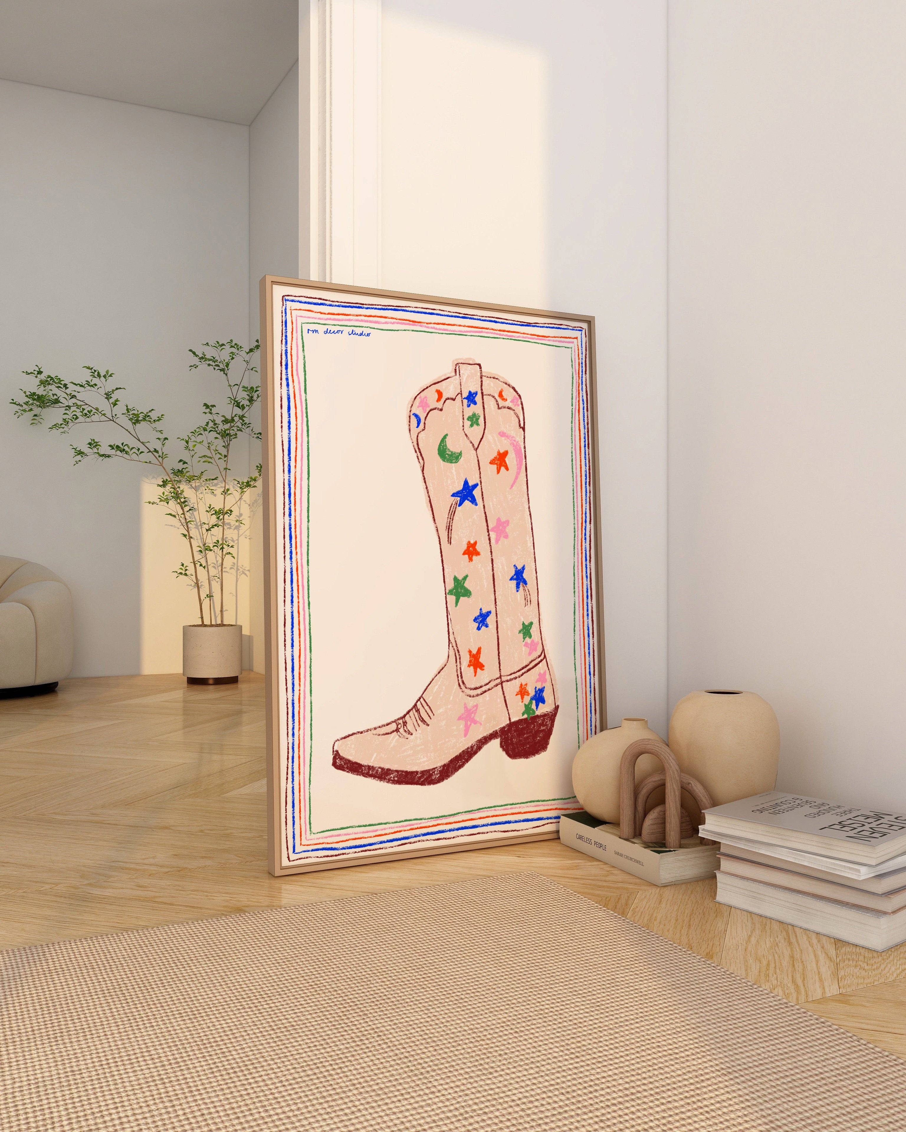 COWBOY BOOT PRINT POSTER BASKI