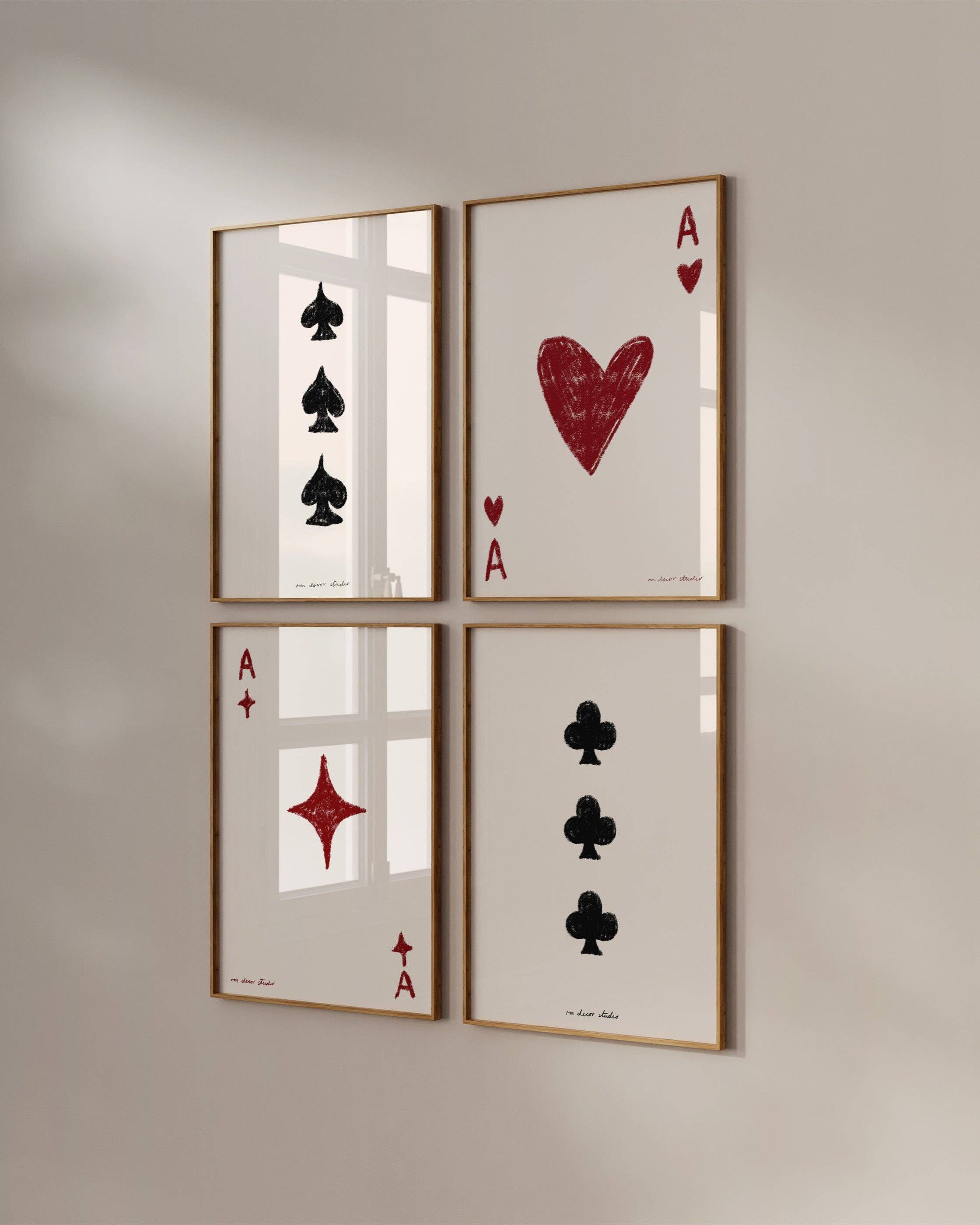 ROYAL FLUSH PRINT POSTER BASKI 4'LÜ SET