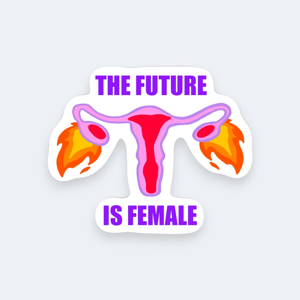 the future is female glossy die-cut vinyl sticker