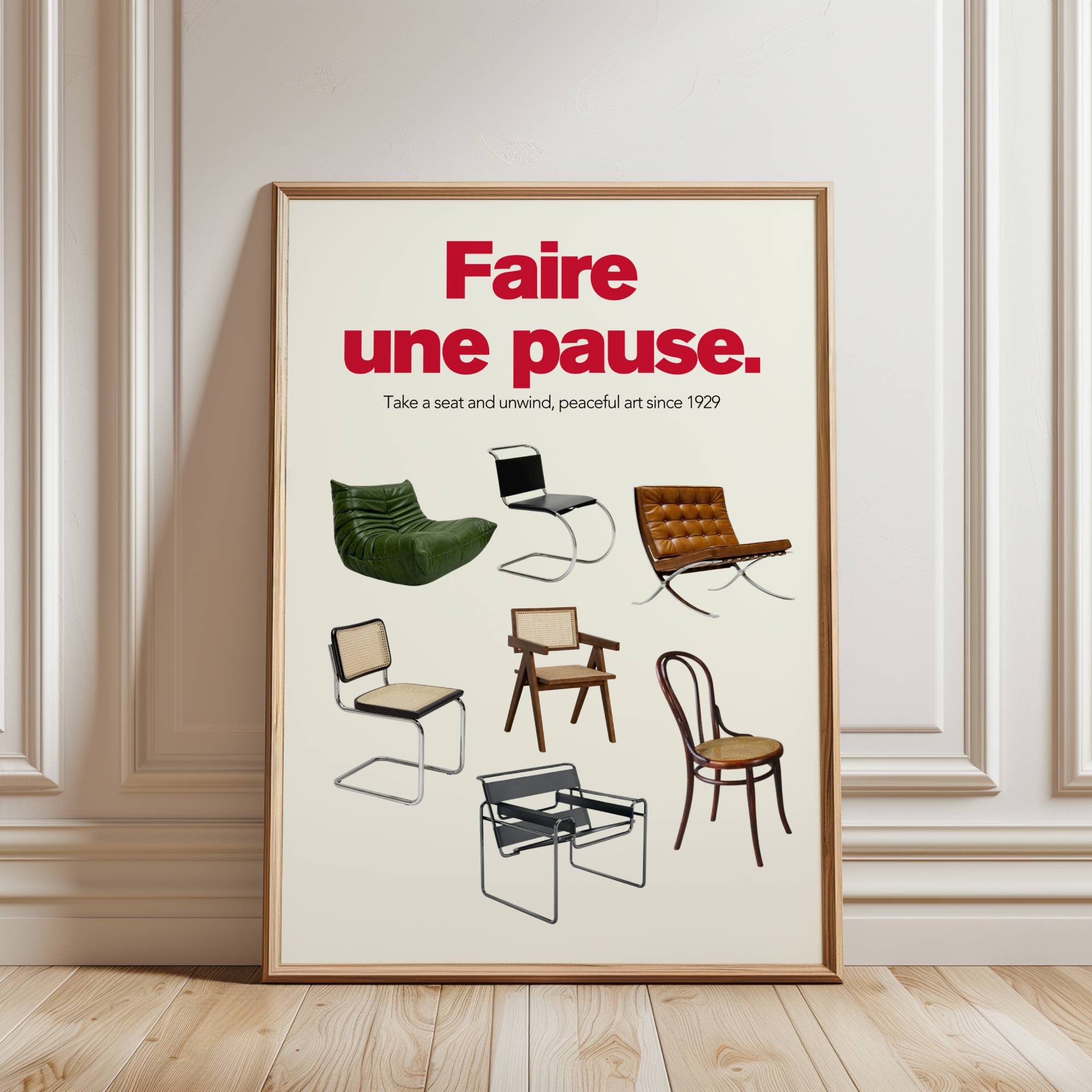 BAUHAUS DESIGNER CHAIRS ART PRINT POSTER BASKI 2'Lİ SET