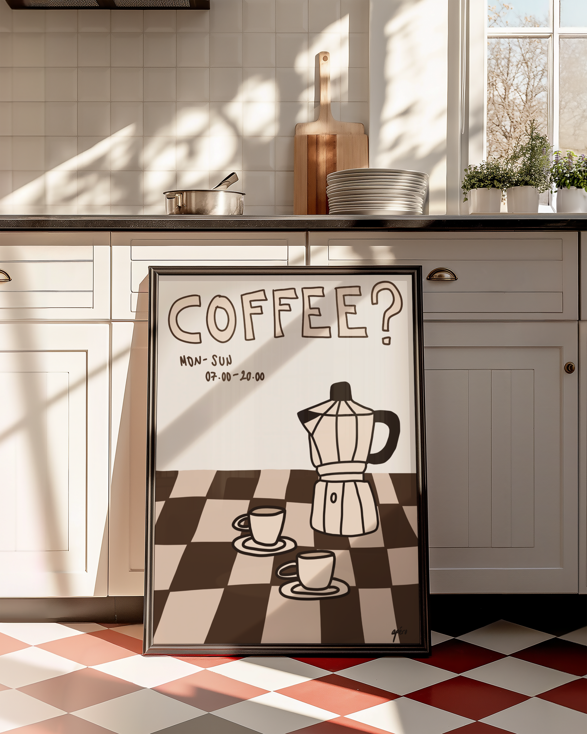 COFFEE ESPRESSO MOKA POT ART PRINT POSTER BASKI