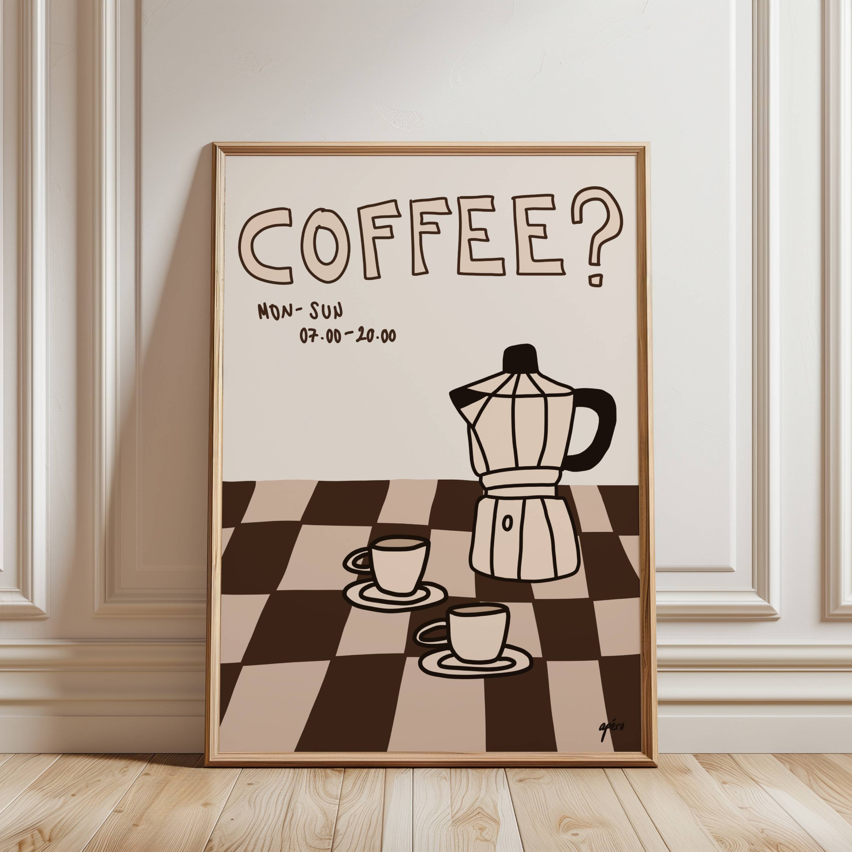 COFFEE ESPRESSO MOKA POT ART PRINT POSTER BASKI