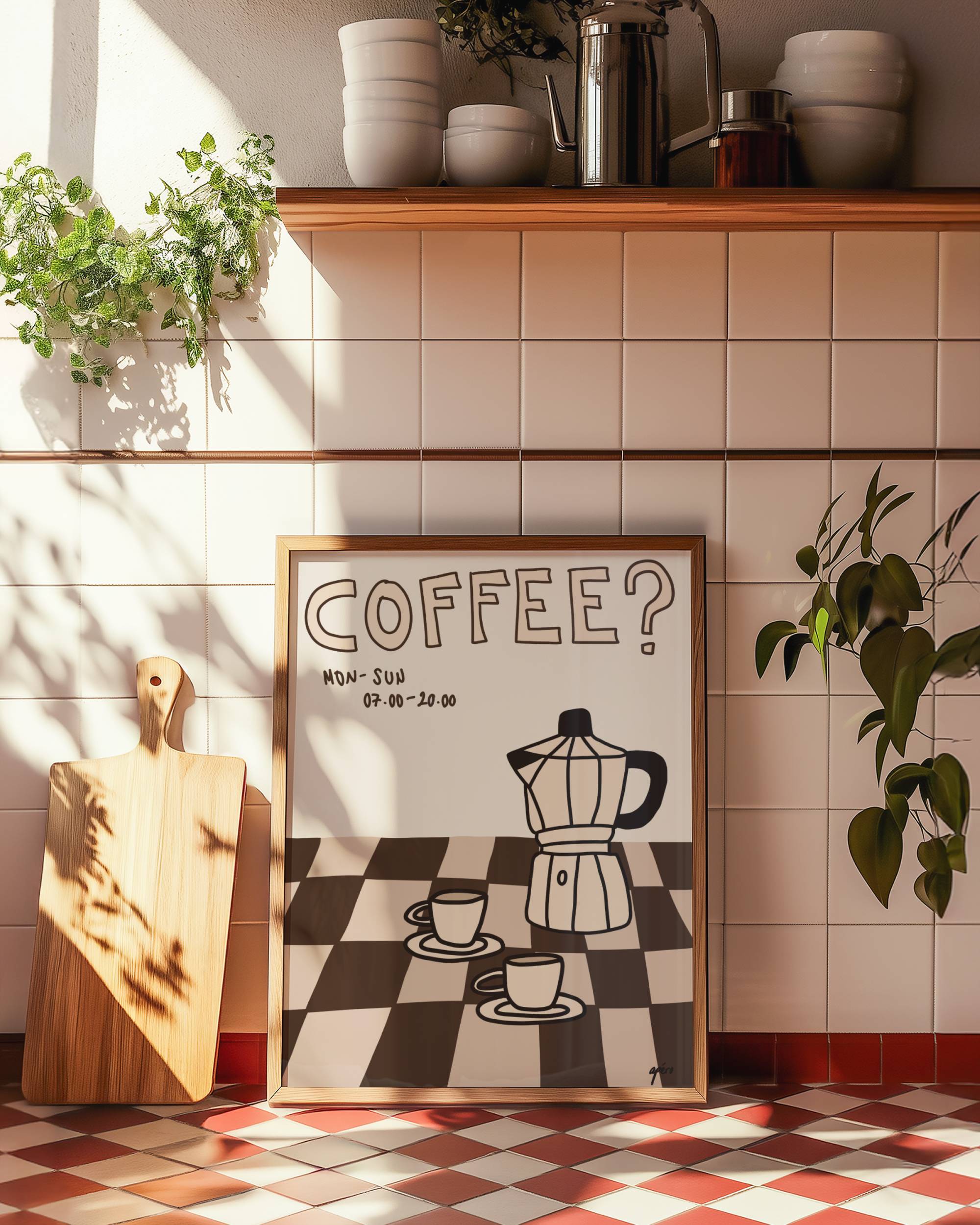 COFFEE ESPRESSO MOKA POT ART PRINT POSTER BASKI