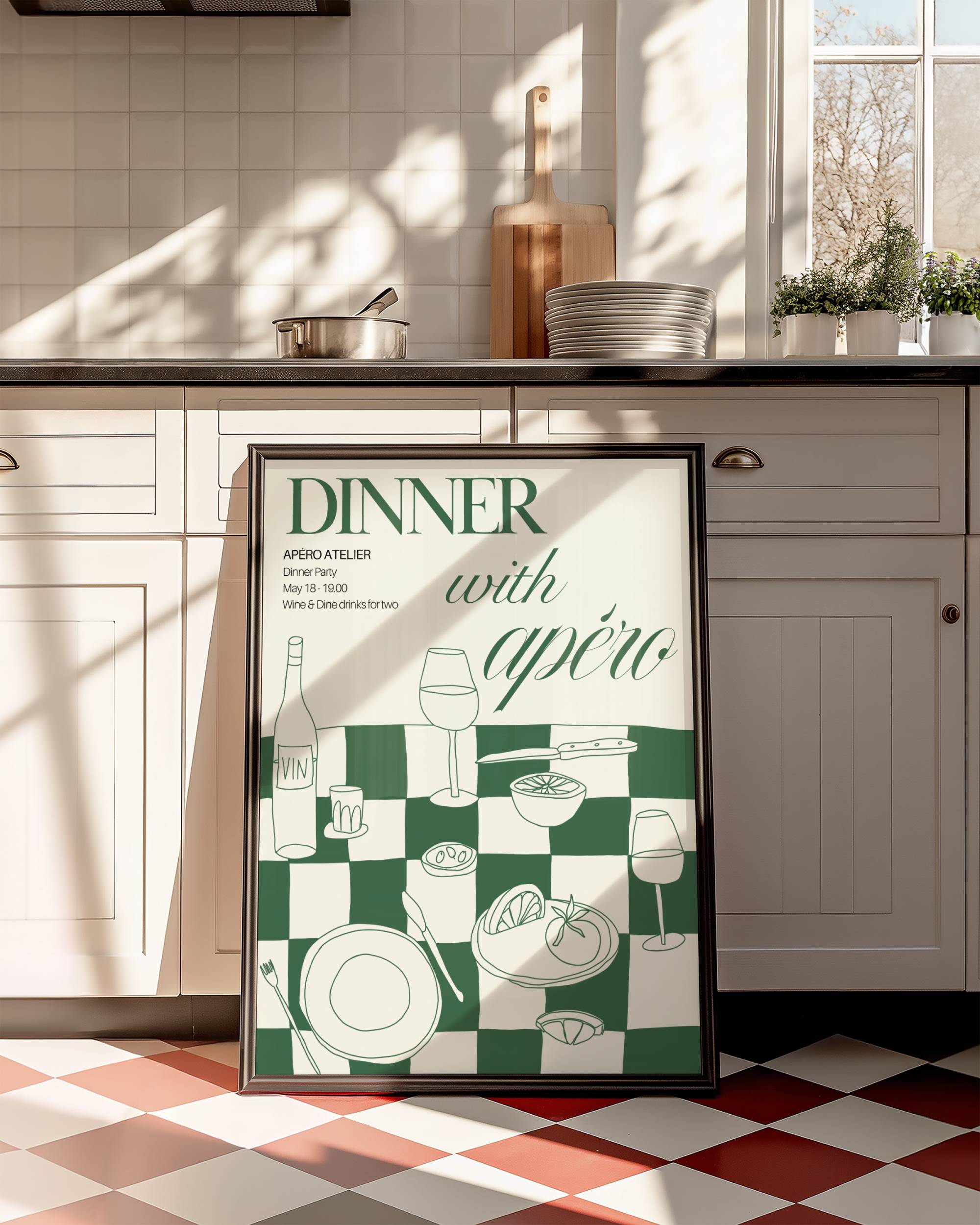 DINNER WITH APÉRO ART PRINT POSTER BASKI