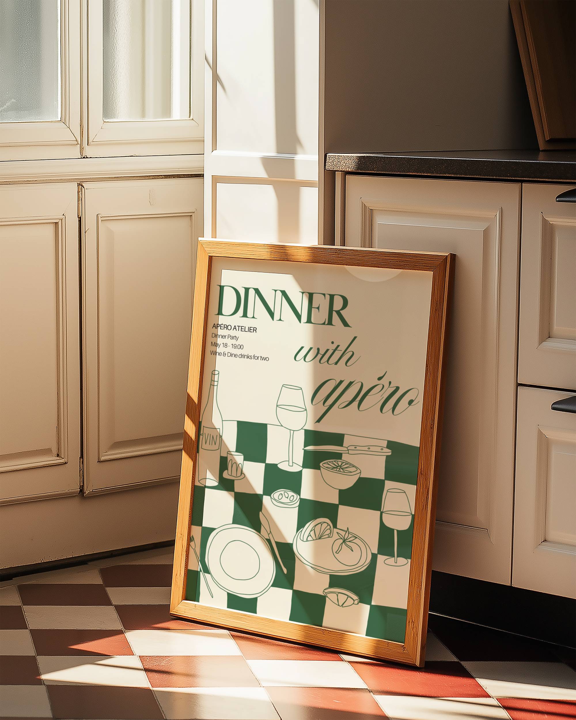 DINNER WITH APÉRO ART PRINT POSTER BASKI