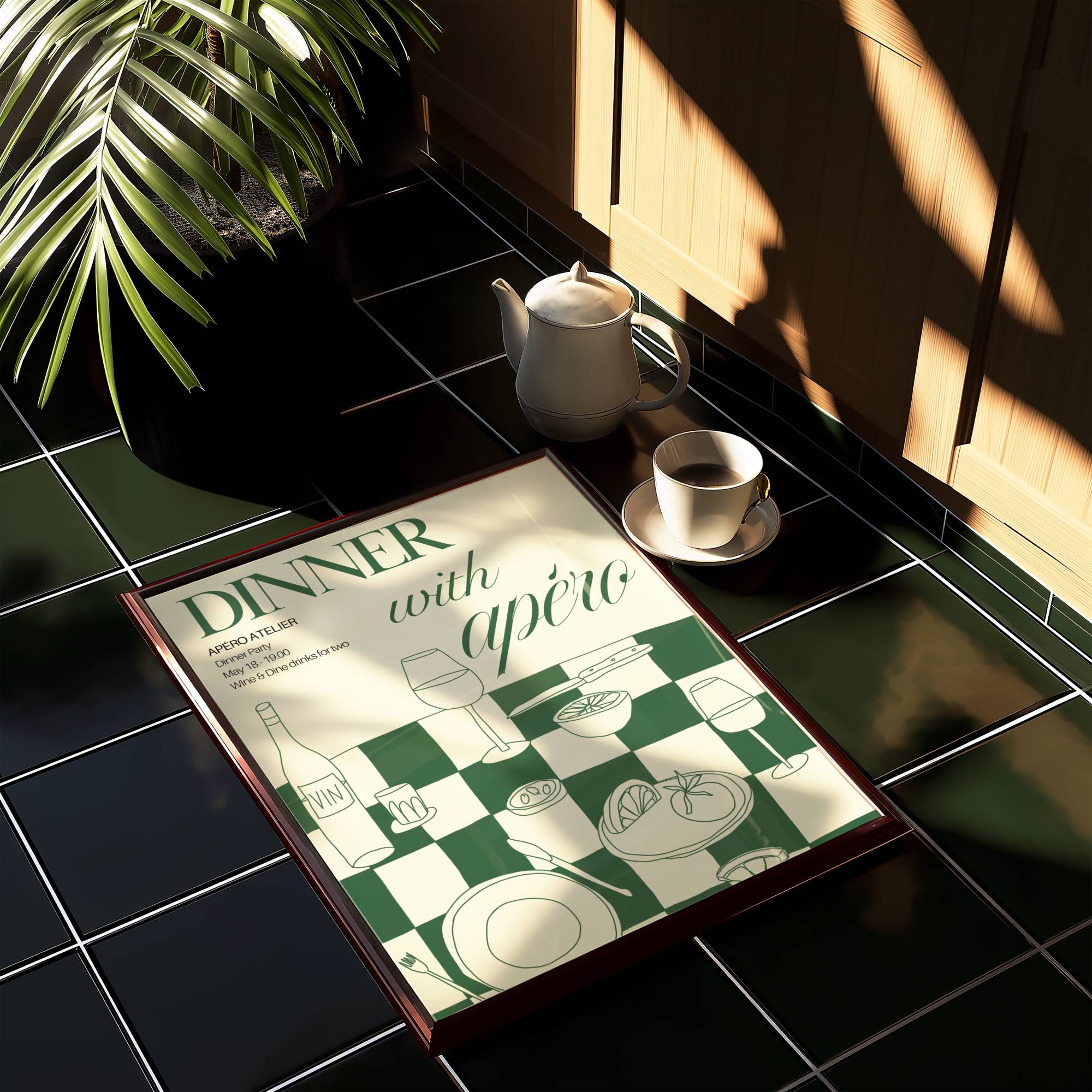 DINNER WITH APÉRO ART PRINT POSTER BASKI