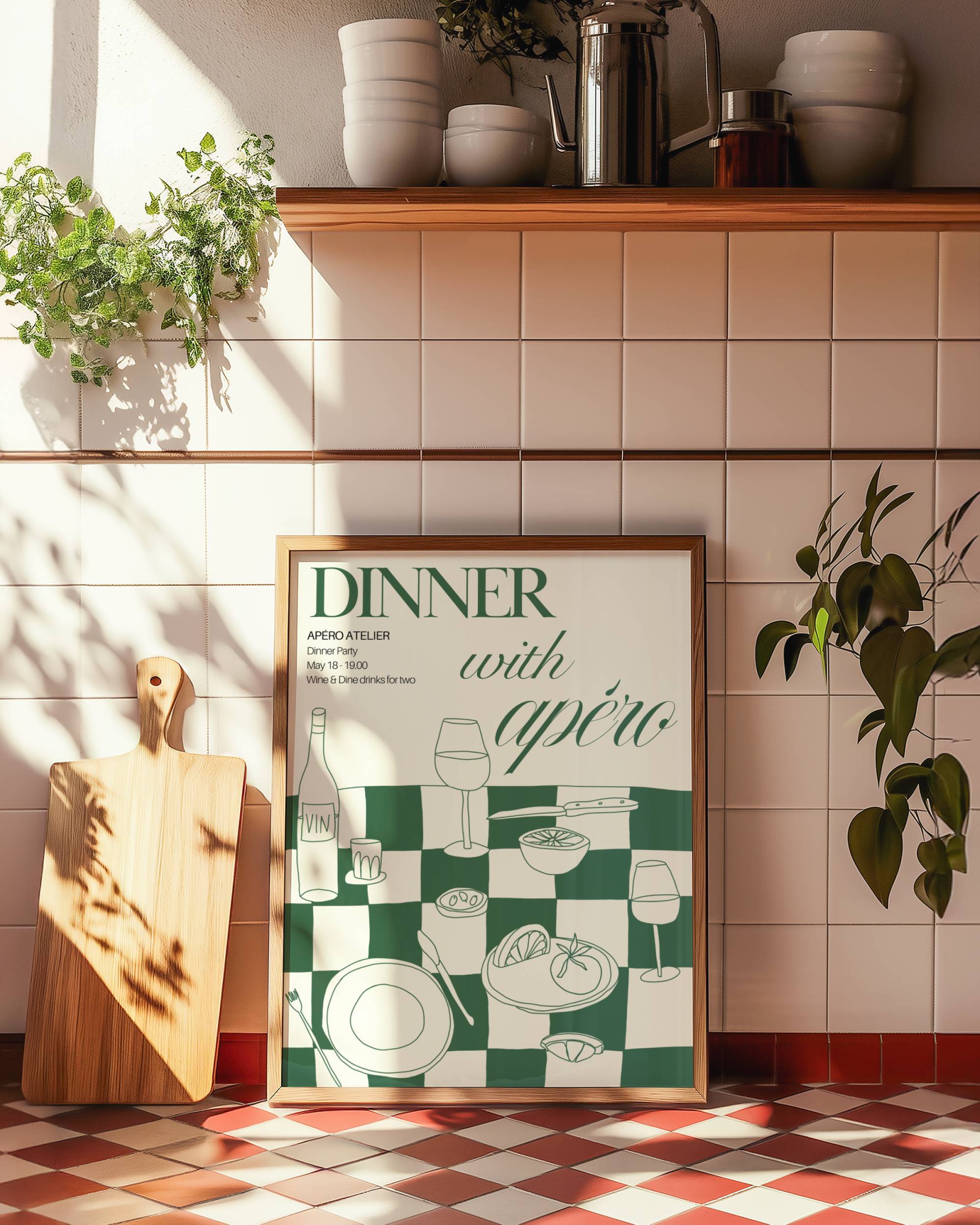 DINNER WITH APÉRO ART PRINT POSTER BASKI