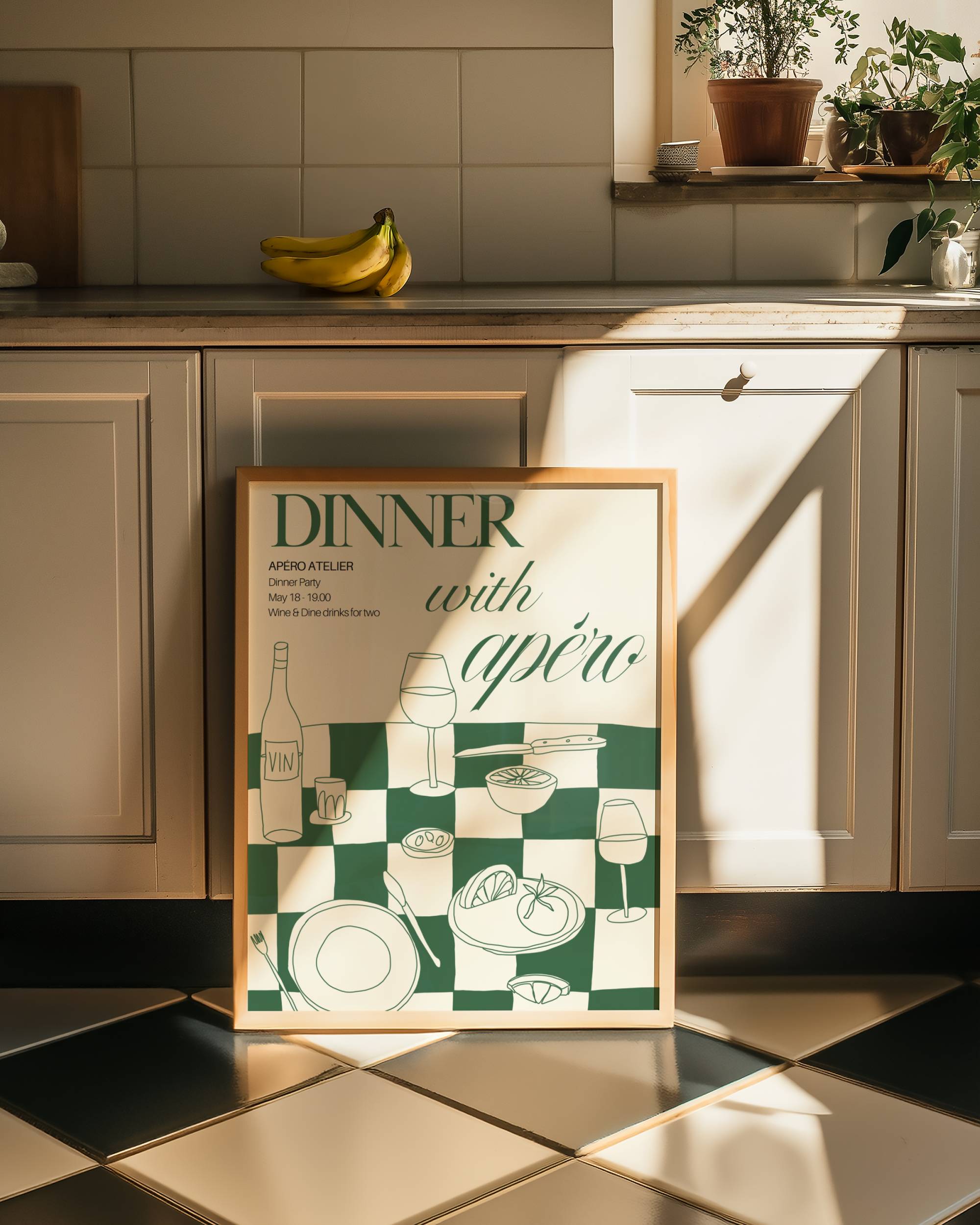 DINNER WITH APÉRO ART PRINT POSTER BASKI