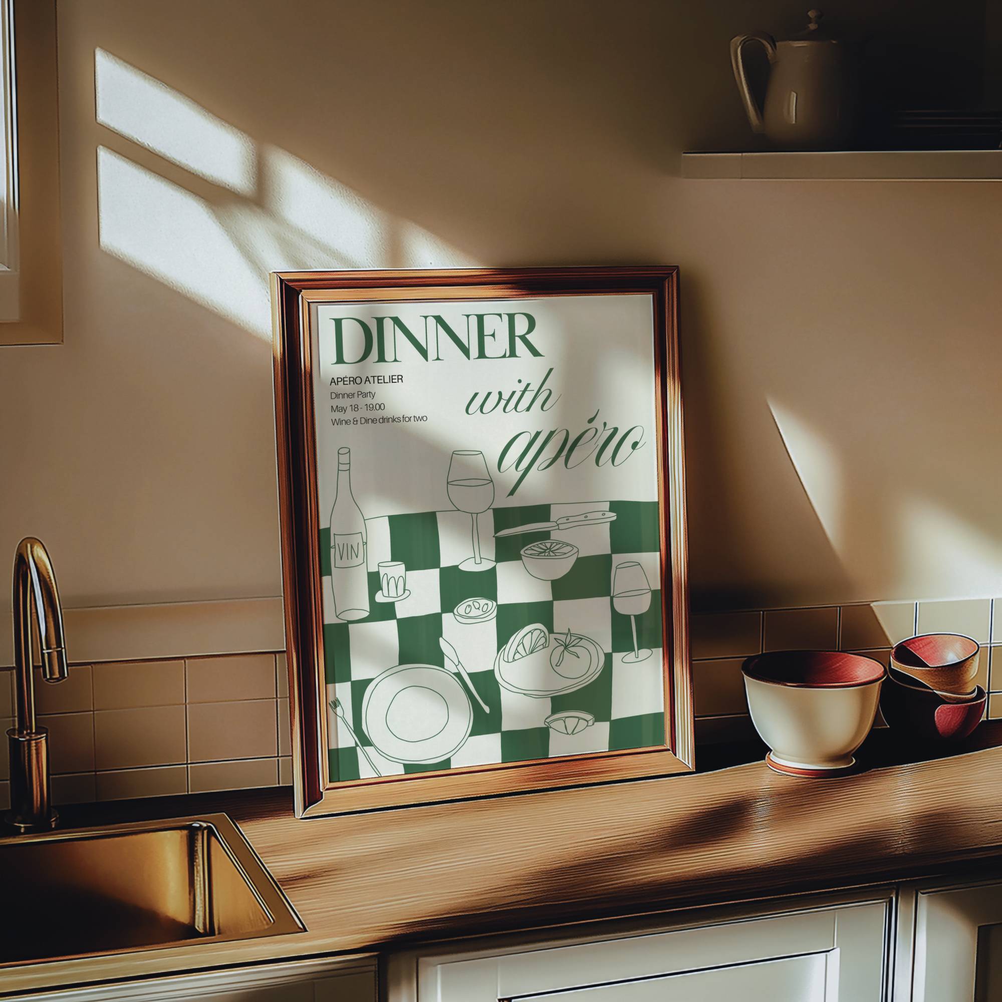 DINNER WITH APÉRO ART PRINT POSTER BASKI