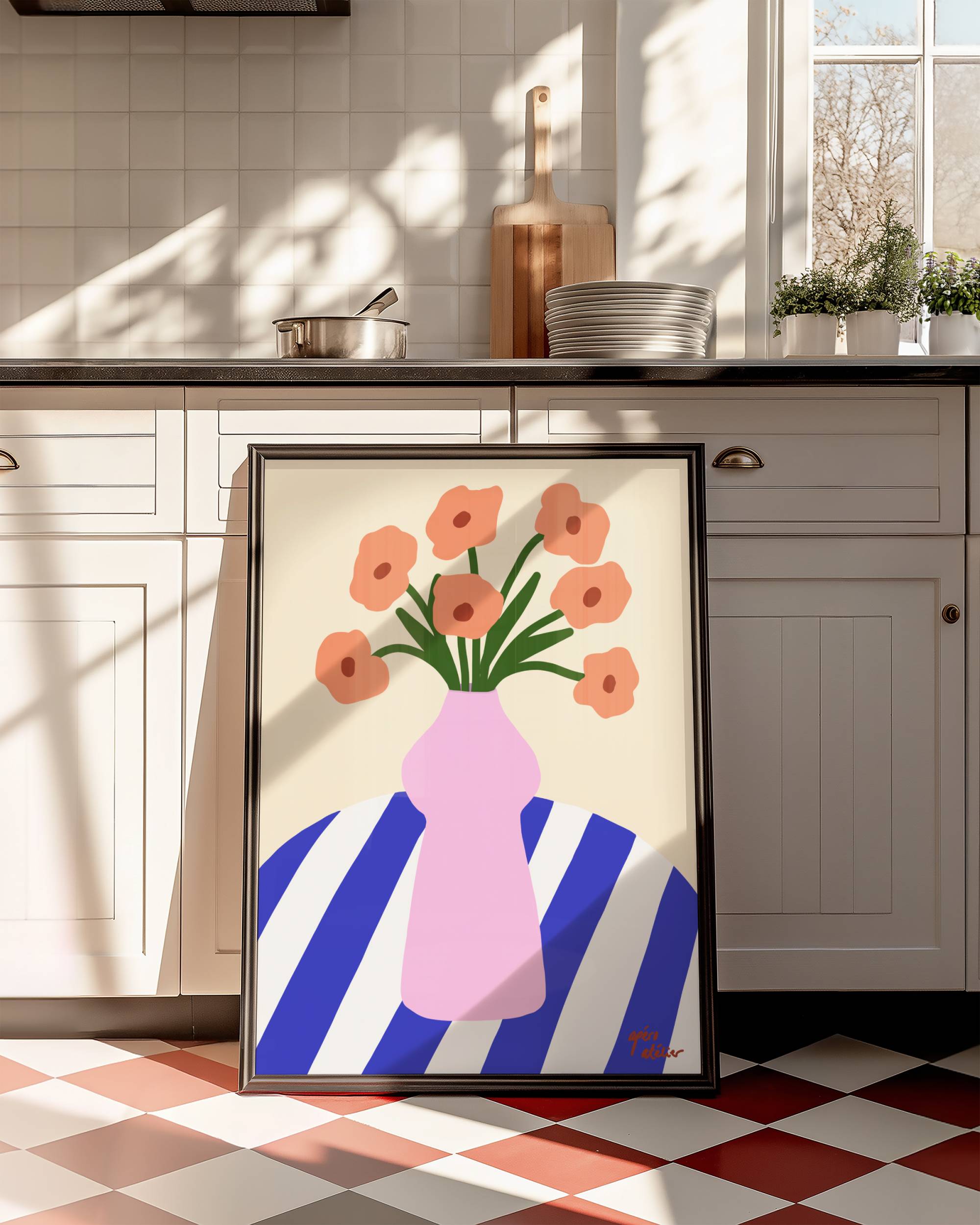 FLOWER VASE PRINT POSTER BASKI