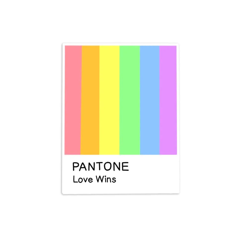 love wins glossy die-cut vinyl sticker