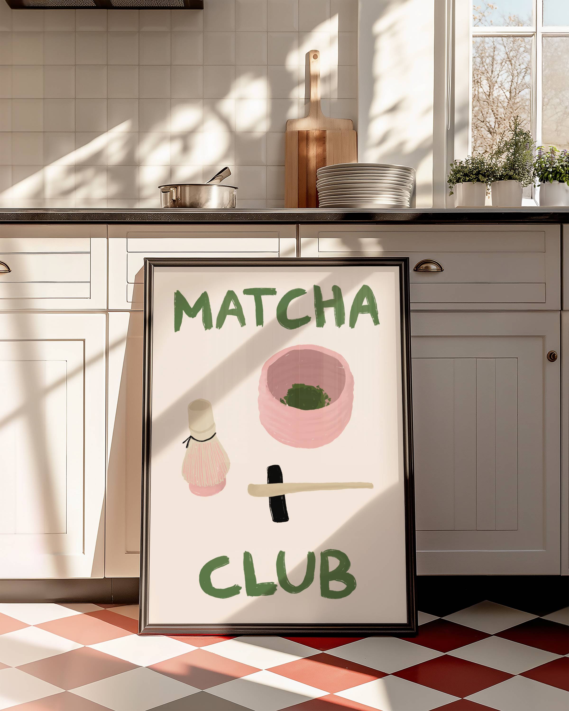 MATCHA CLUB ART PRINT POSTER BASKI