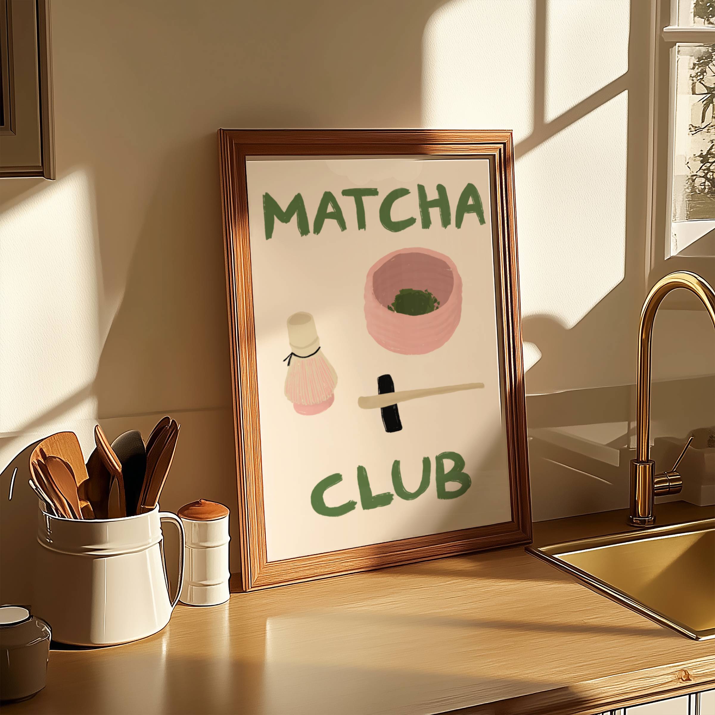 MATCHA CLUB ART PRINT POSTER BASKI