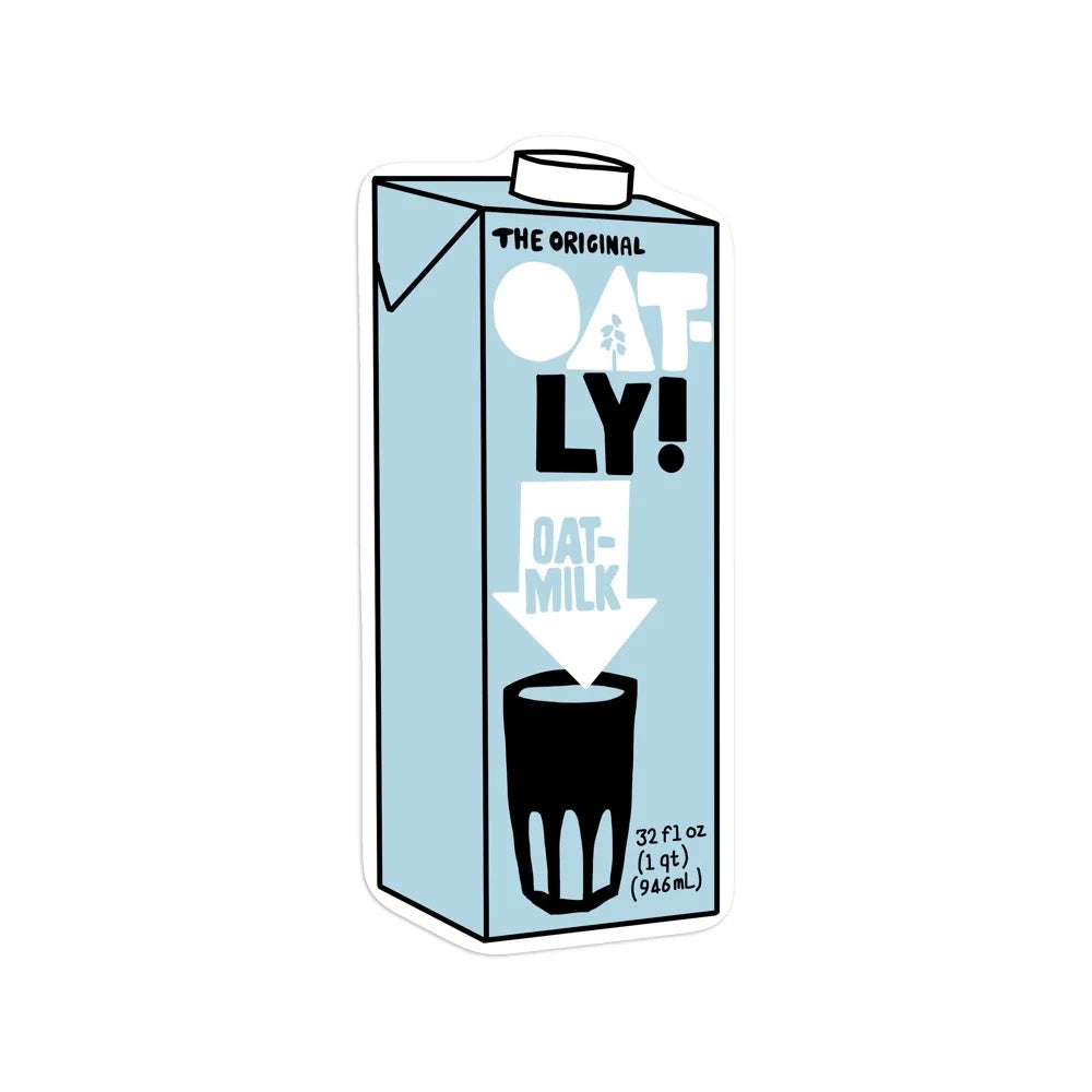 oatly blue glossy die-cut vinyl sticker
