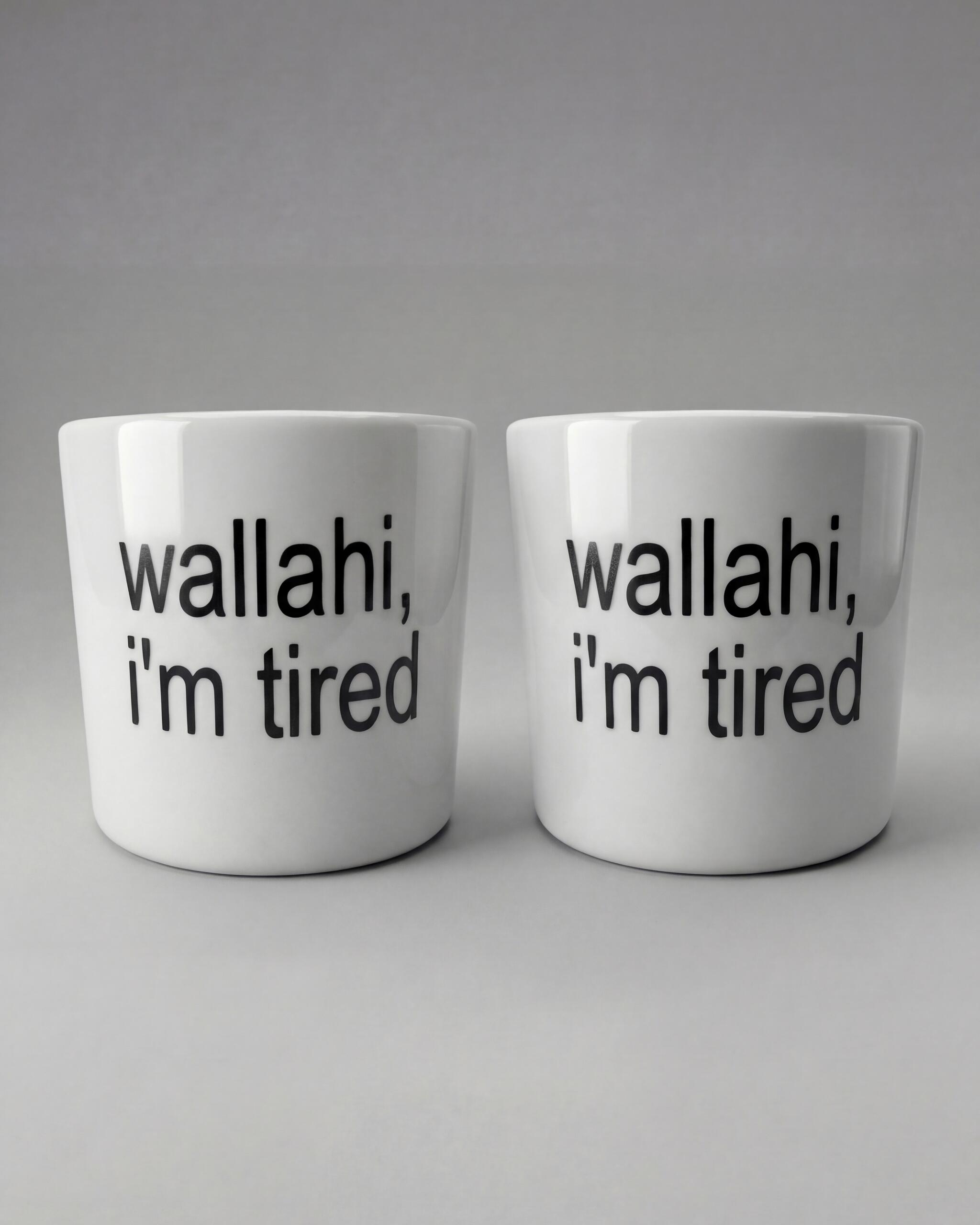 Wallahi, I'm Tired Porcelain Mug Set of 2