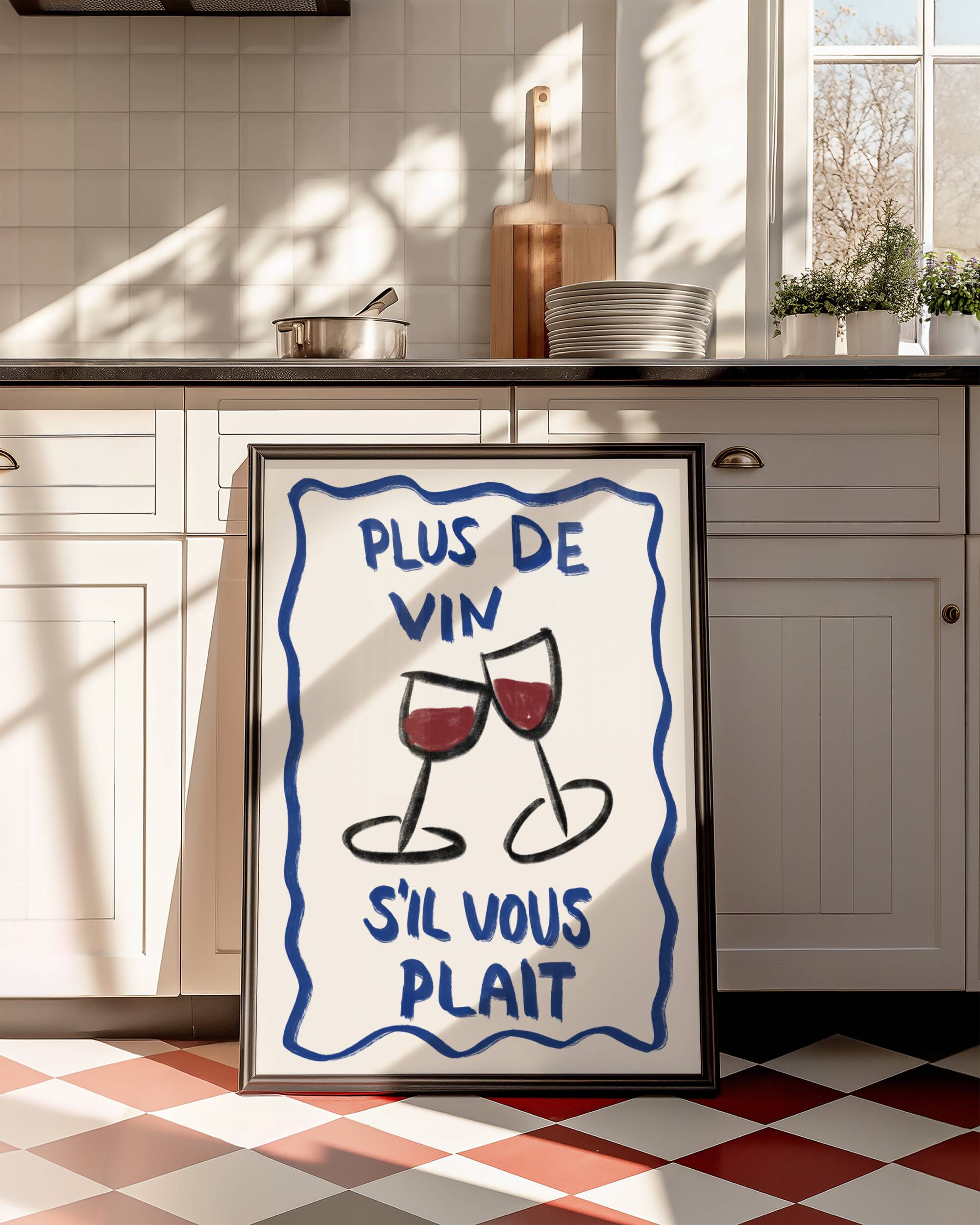 PLUS DE VIN S'IL VOUS PLAÎT ART PRINT POSTER BASKI