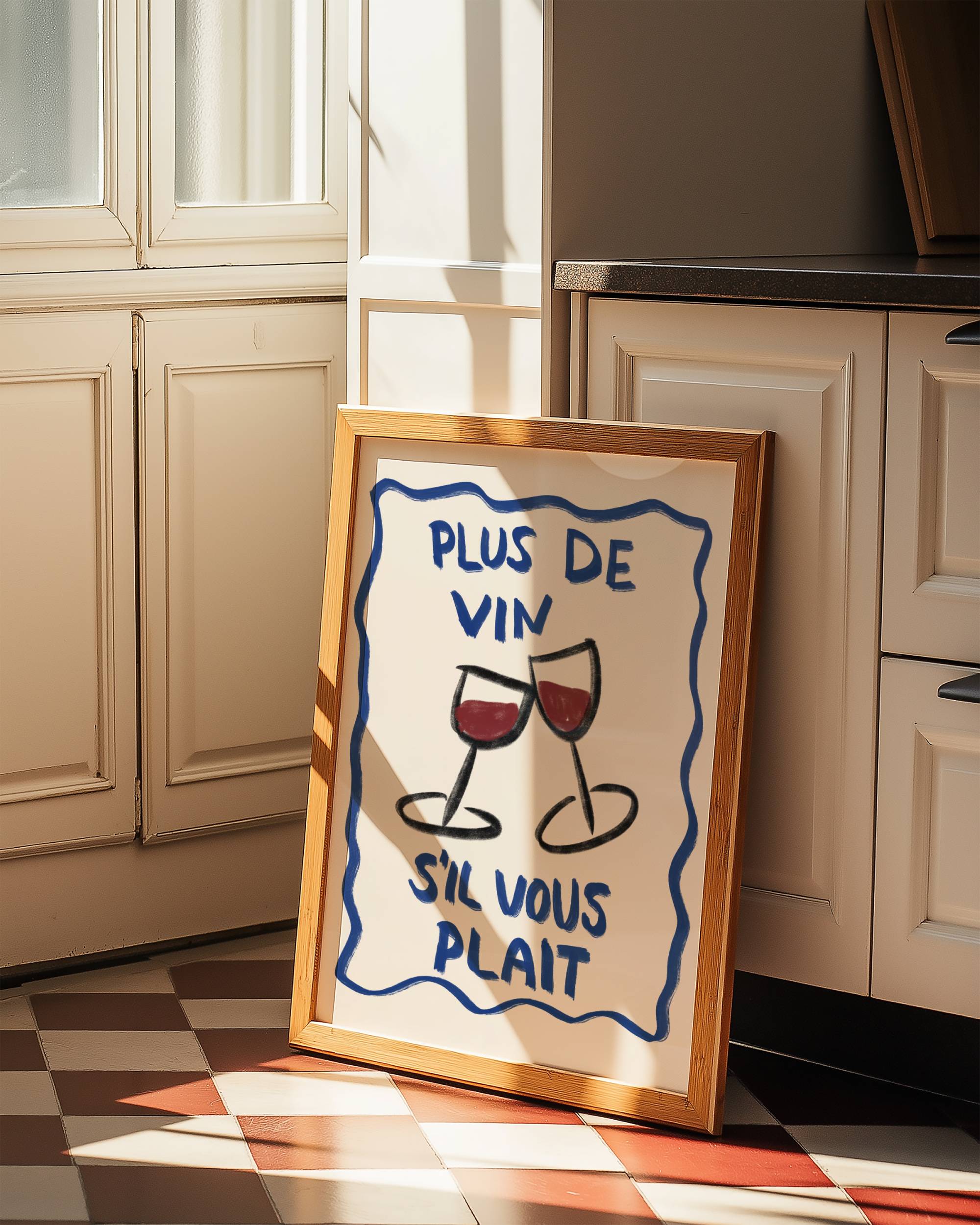 PLUS DE VIN S'IL VOUS PLAÎT ART PRINT POSTER BASKI