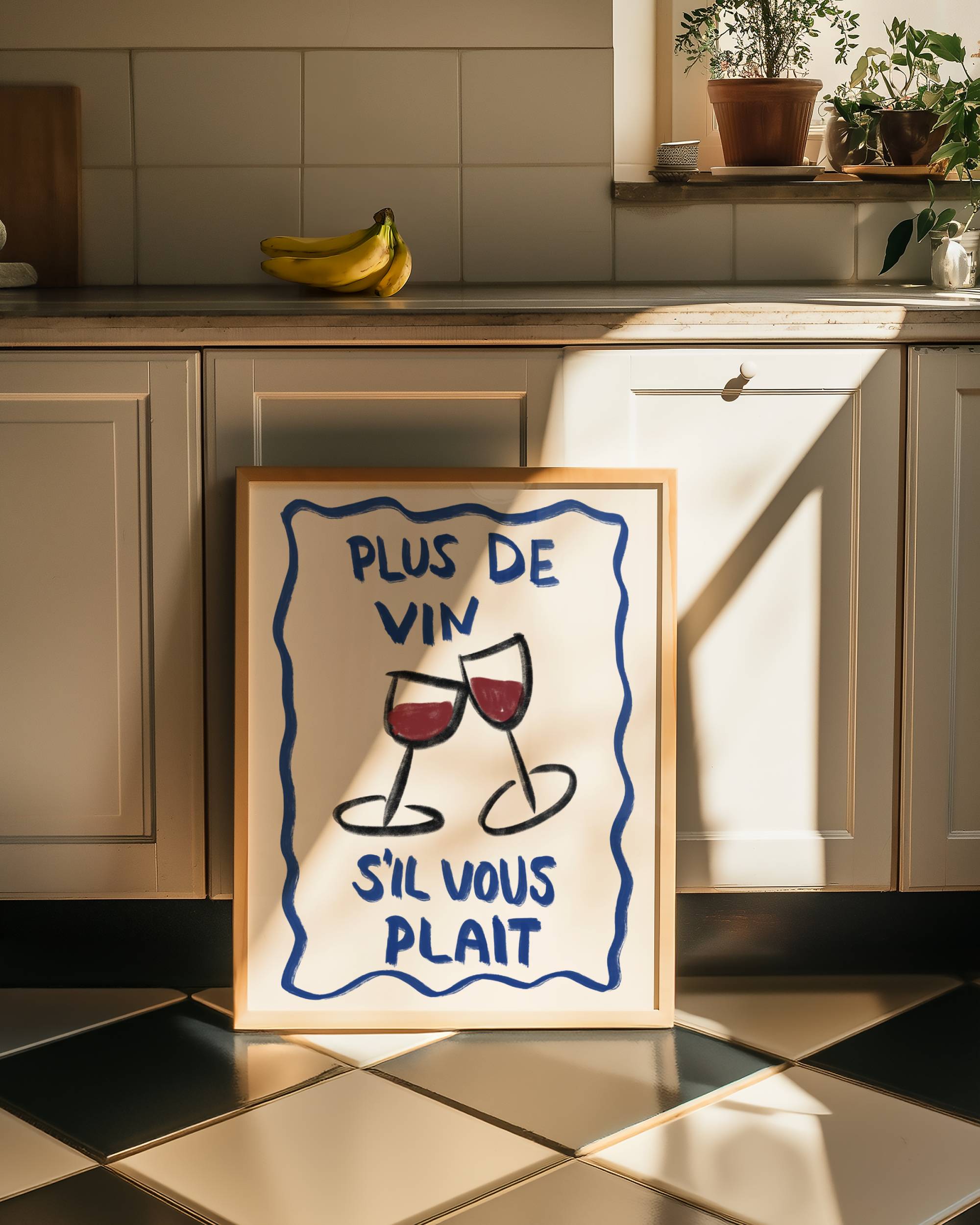 PLUS DE VIN S'IL VOUS PLAÎT ART PRINT POSTER BASKI