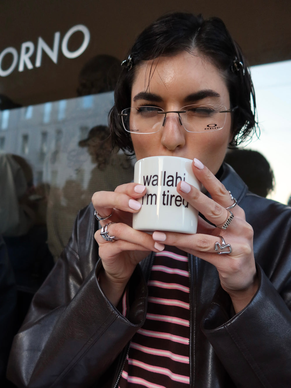 WALLAHI, I'M TIRED PORCELAIN MUG