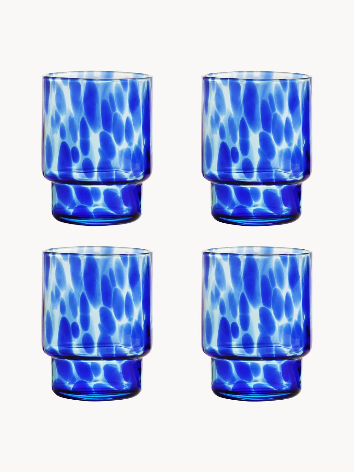BLUE TORTOISE GLASSES - SET OF 4
