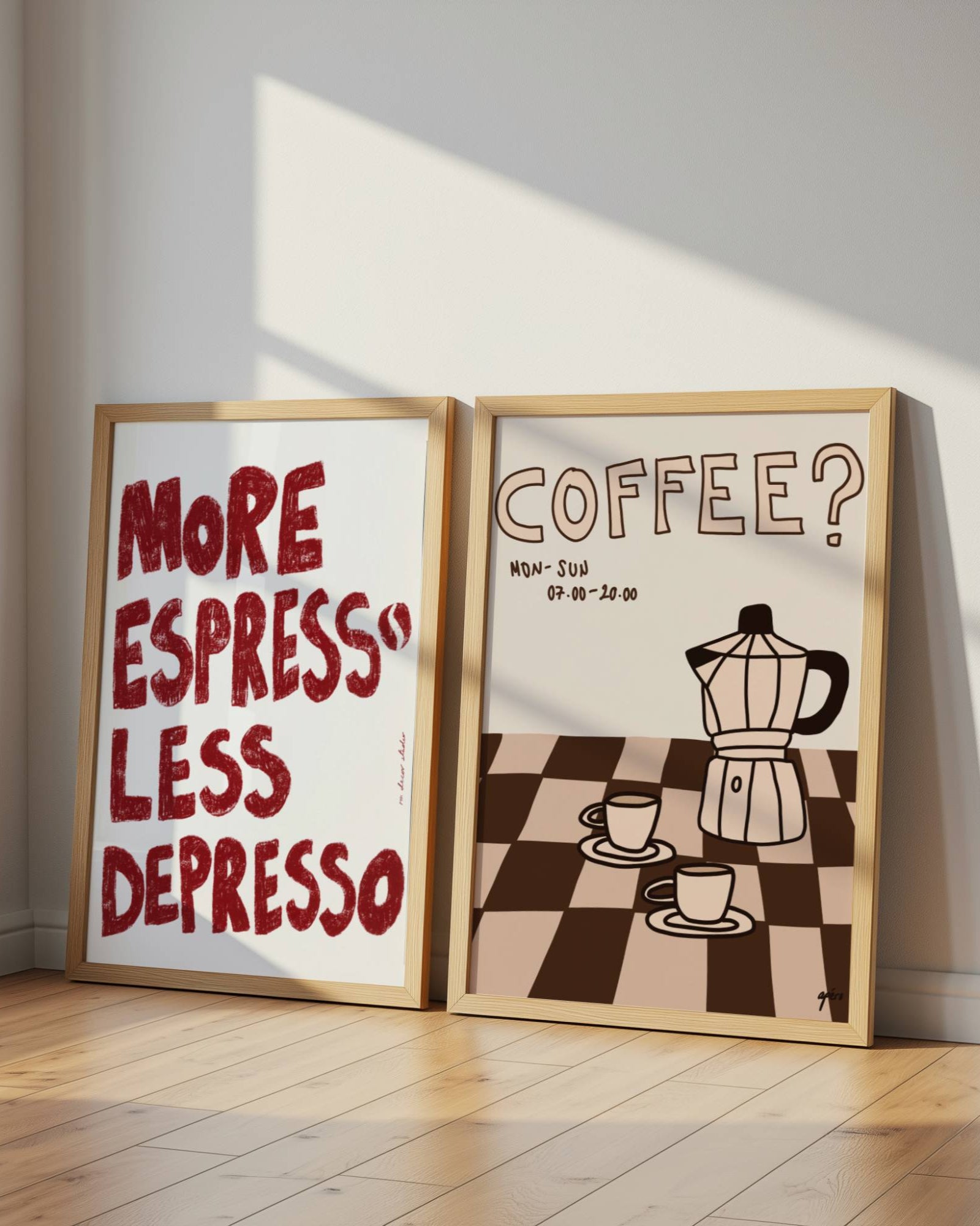 COFFEE PLEASE ART PRINT POSTER BASKI 2'Lİ SET