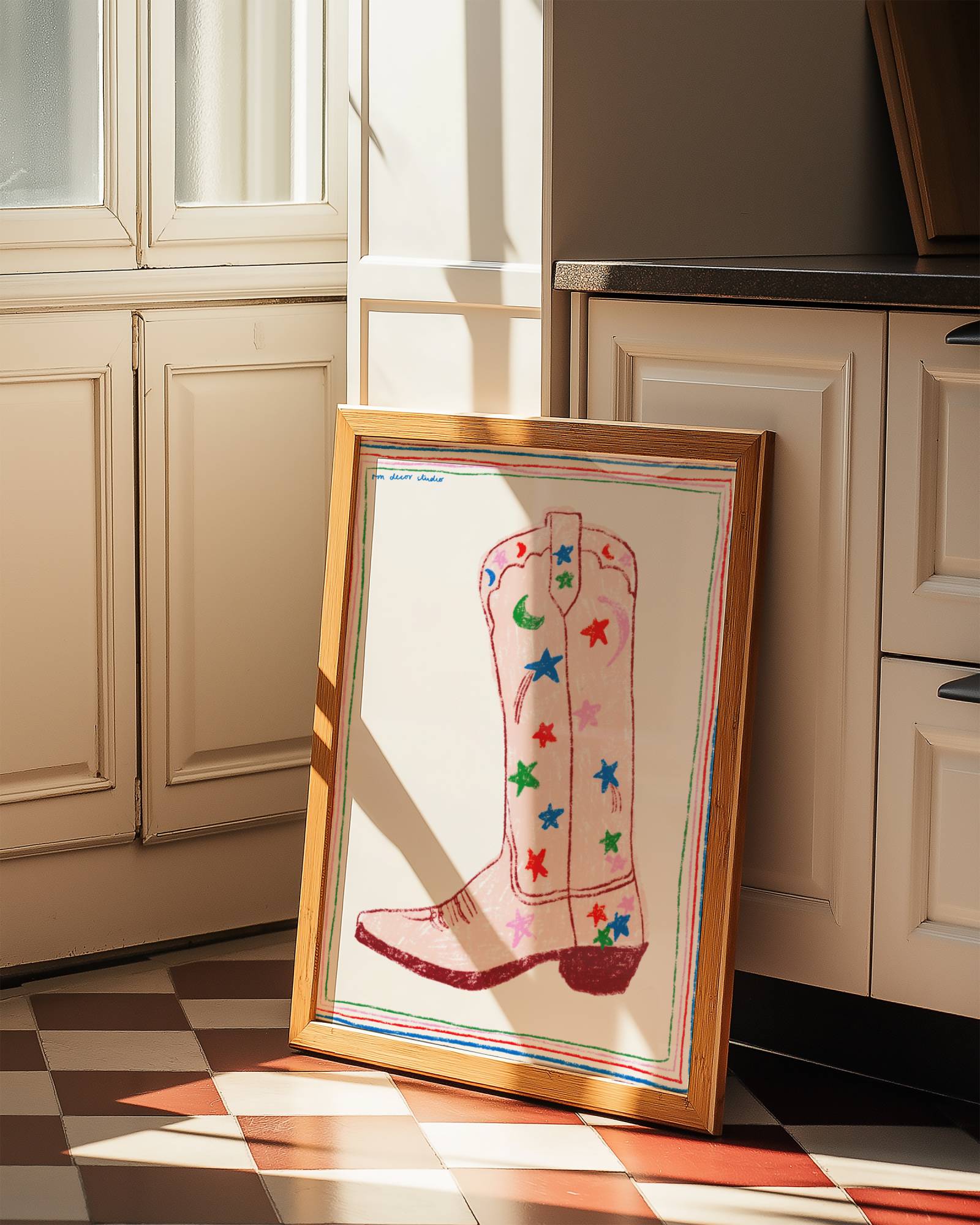 COWBOY BOOT PRINT POSTER BASKI
