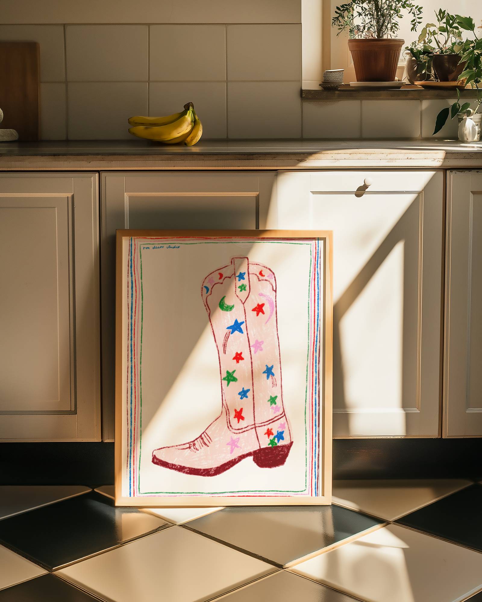 COWBOY BOOT PRINT POSTER BASKI