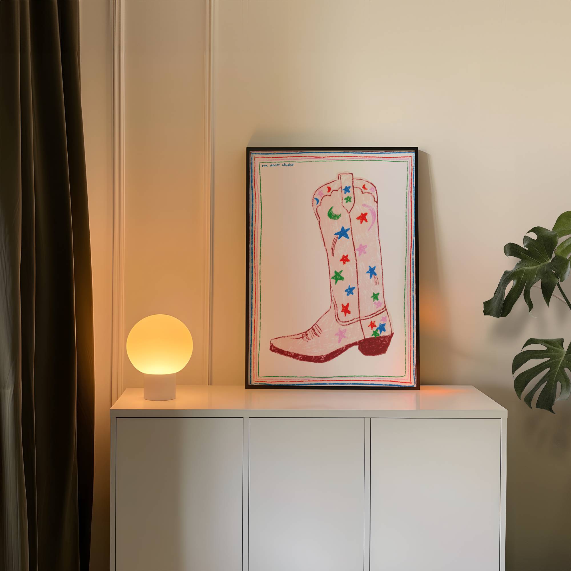 COWBOY BOOT PRINT POSTER BASKI