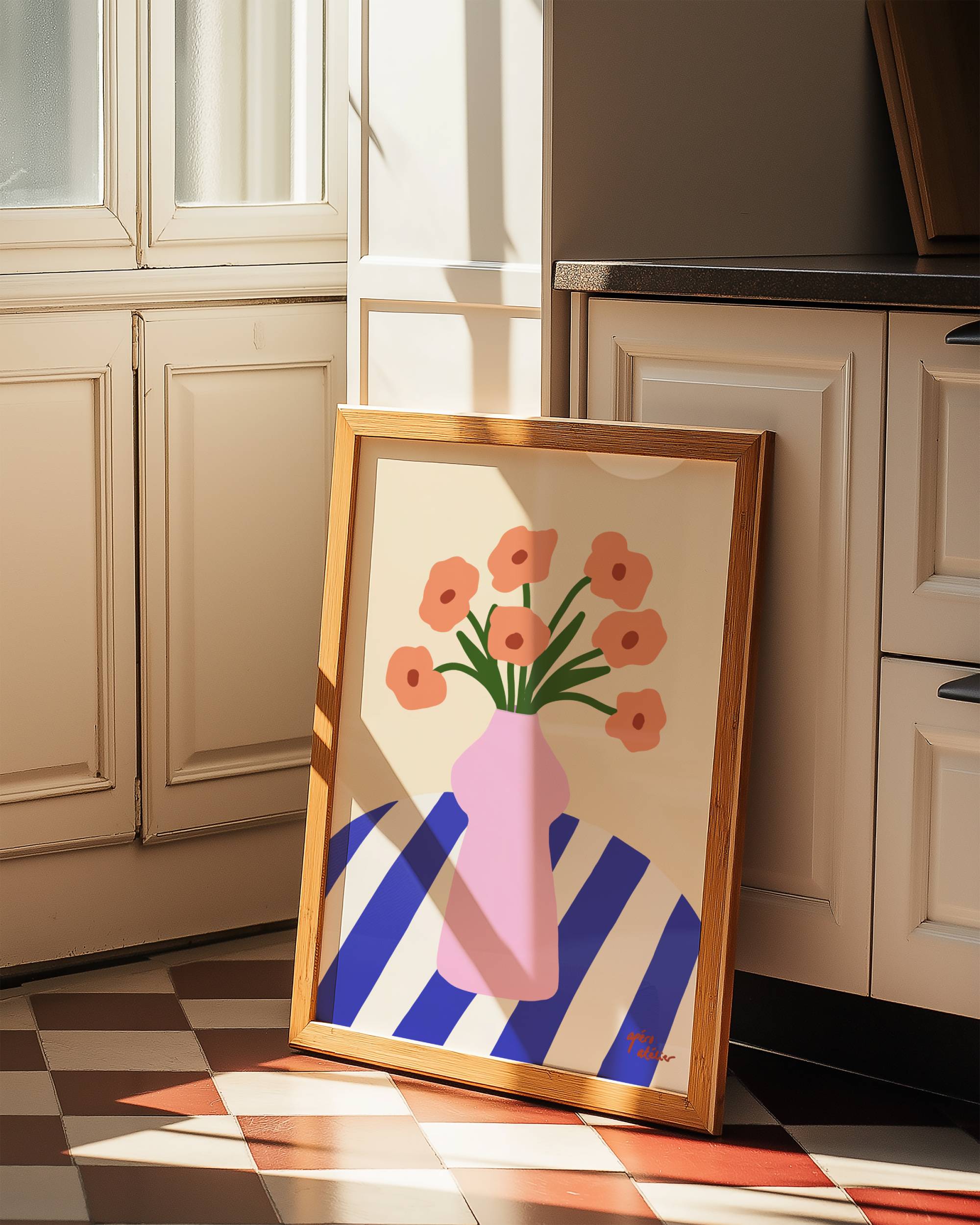 FLOWER VASE PRINT POSTER BASKI