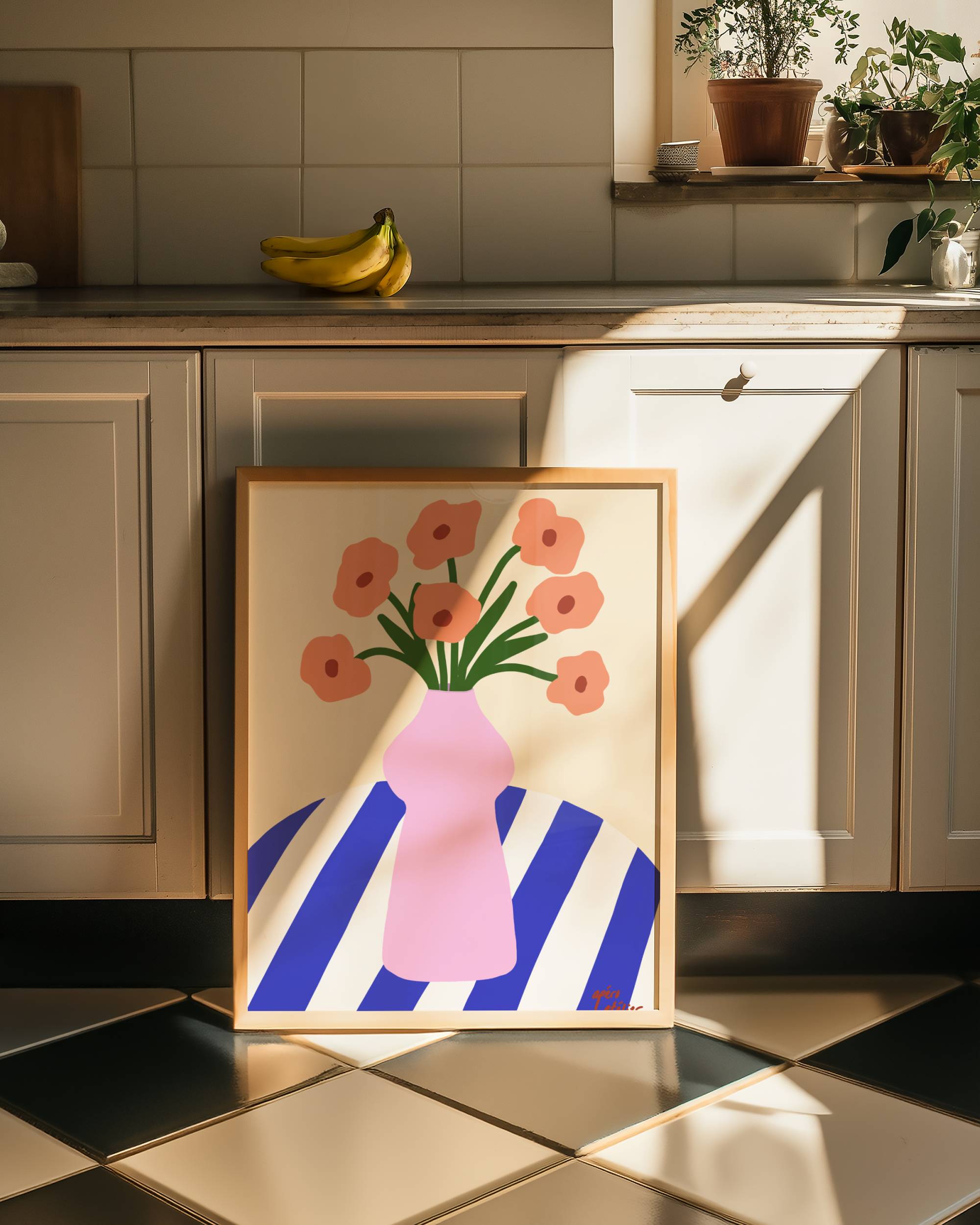 FLOWER VASE PRINT POSTER BASKI