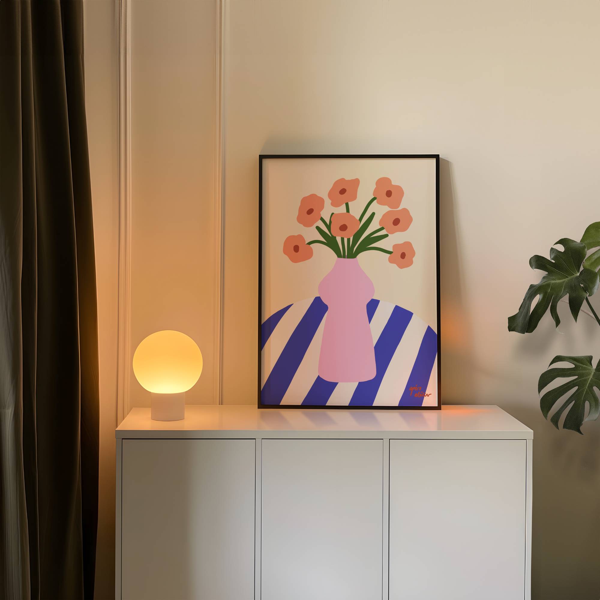 FLOWER VASE PRINT POSTER BASKI