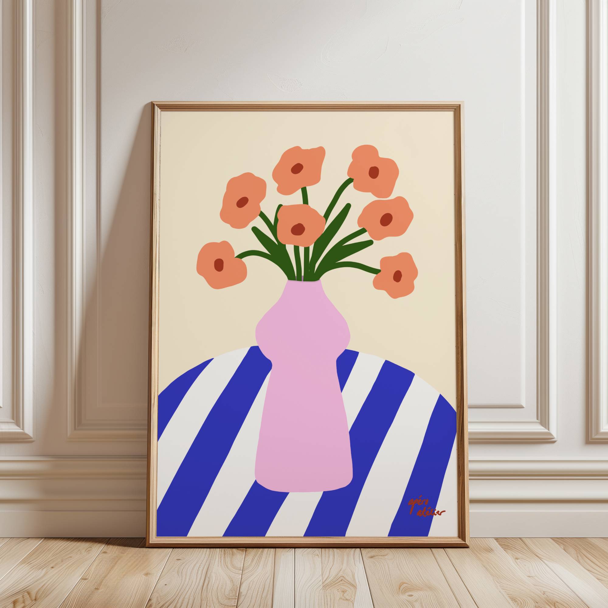 FLOWER VASE PRINT POSTER BASKI