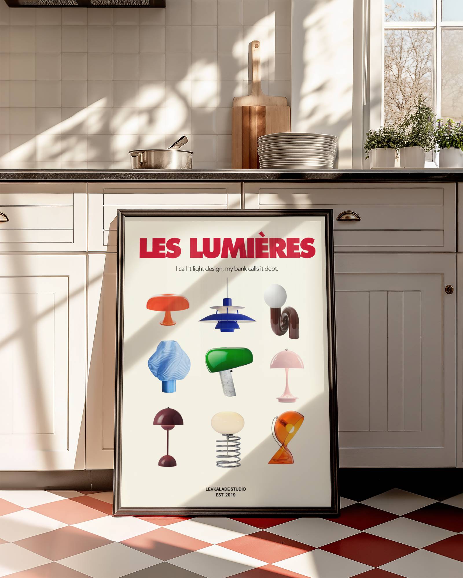 LES LUMIÈRES CULT LAMPS PRINT POSTER BASKI