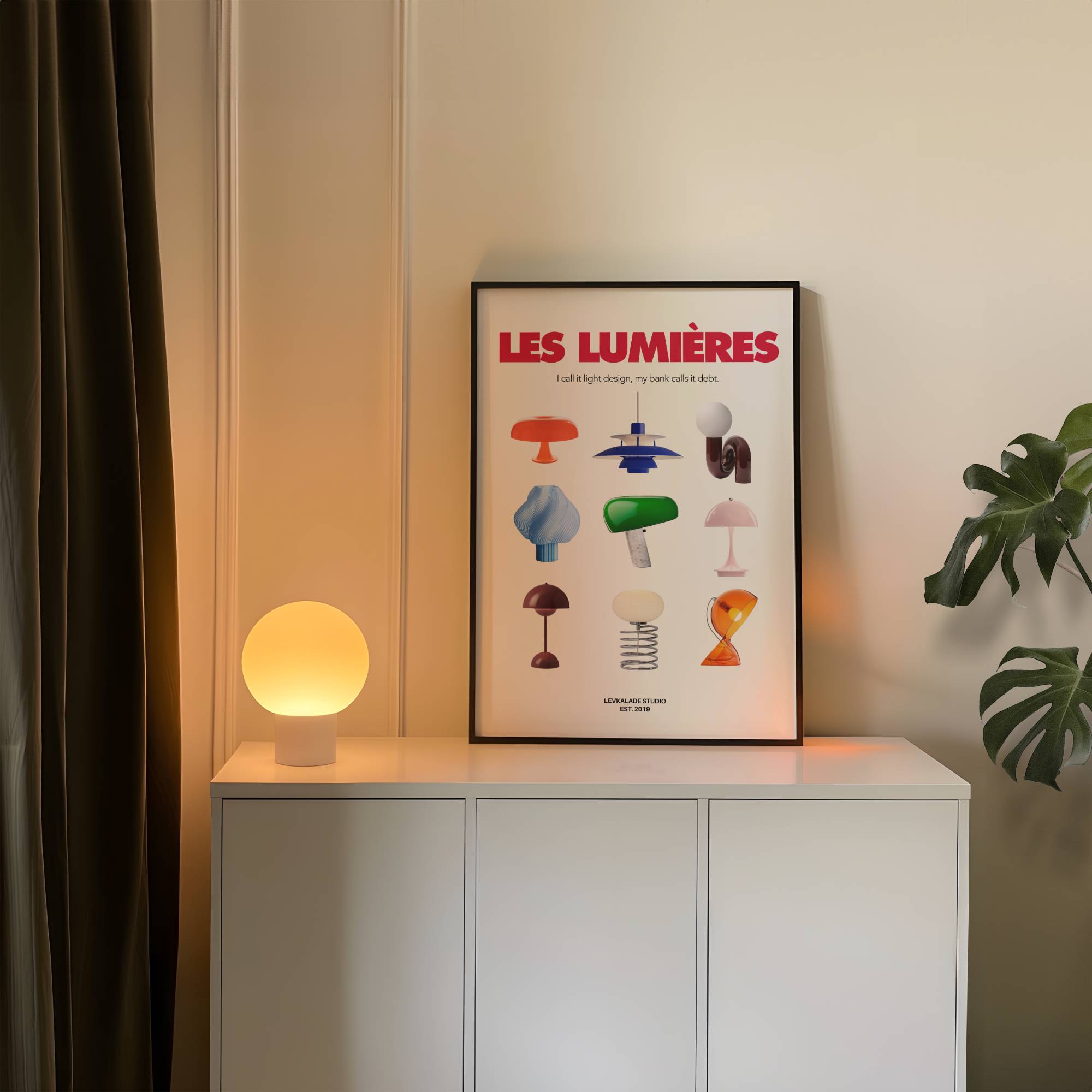 LES LUMIÈRES CULT LAMPS PRINT POSTER BASKI