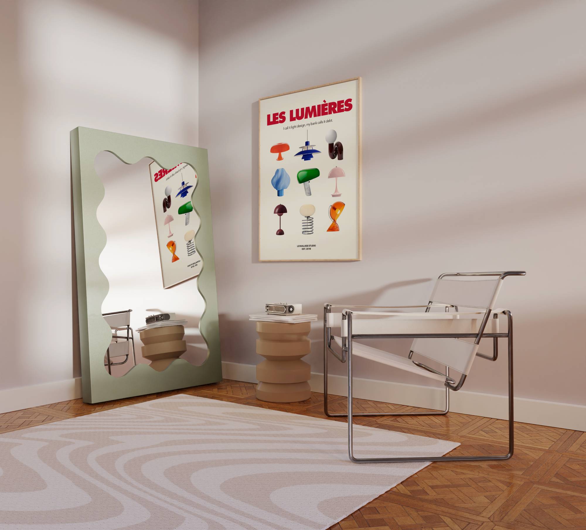 LES LUMIÈRES CULT LAMPS PRINT POSTER BASKI
