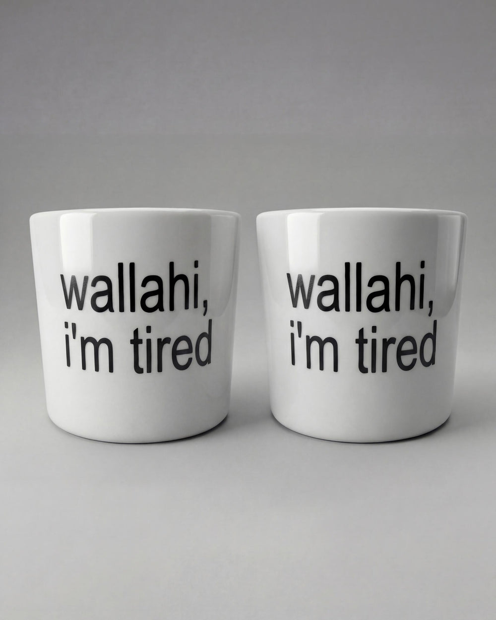 WALLAHI, I'M TIRED PORCELAIN MUG 2'LI SET