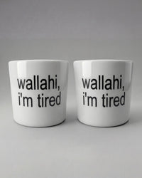 Wallahi, I'm Tired Porcelain Mug Set of 2