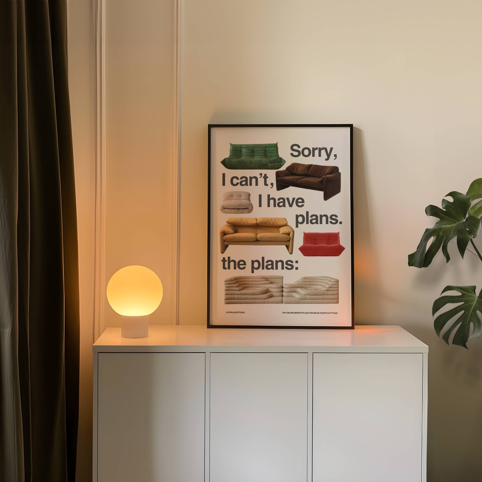 DESIGNER CULT SOFAS PRINT POSTER BASKI