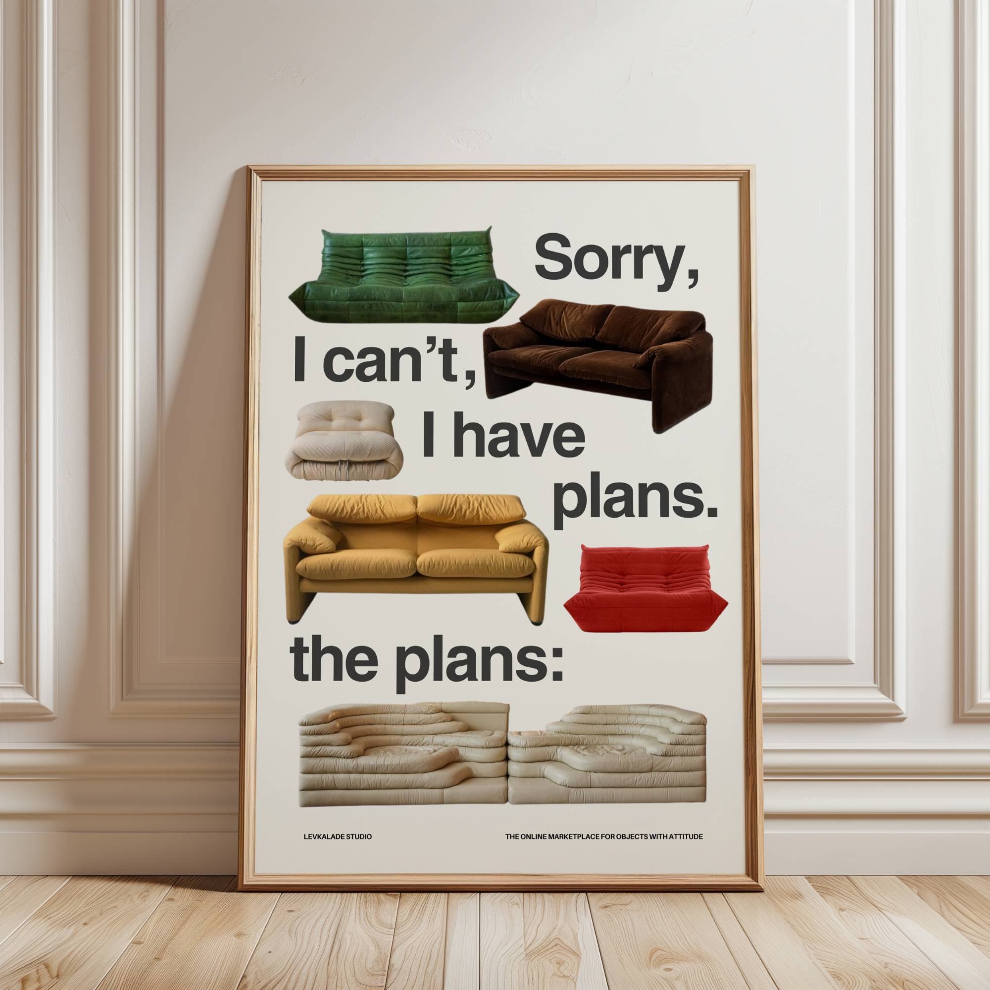 DESIGNER CULT SOFAS PRINT POSTER BASKI