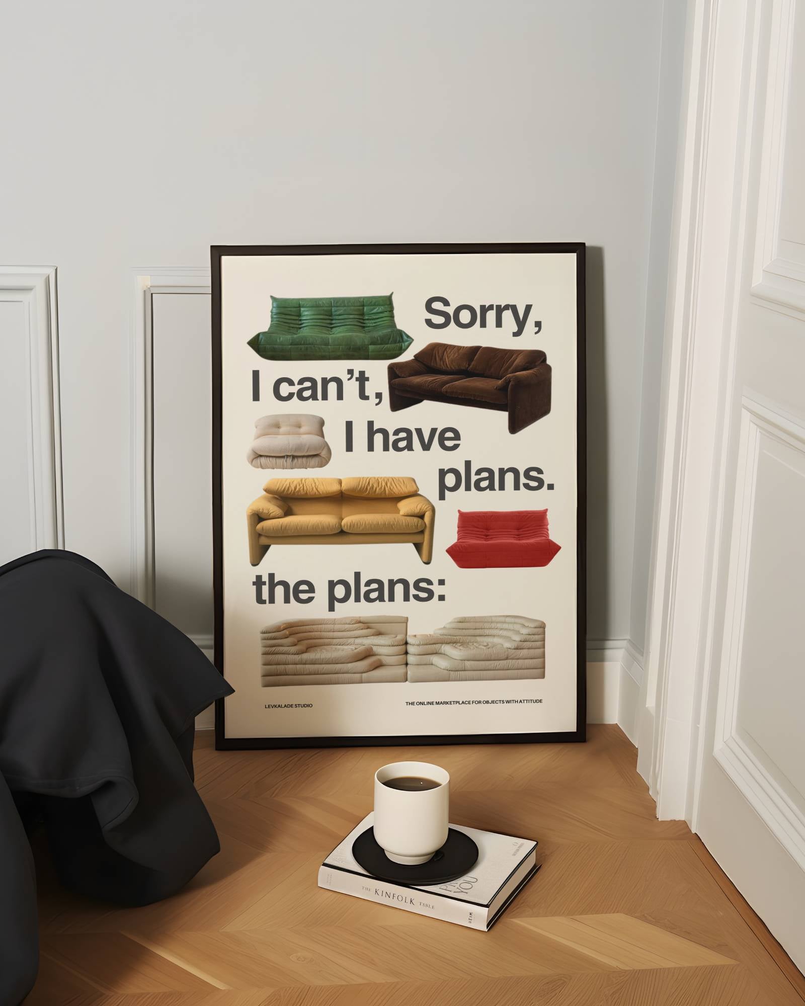 DESIGNER CULT SOFAS PRINT POSTER BASKI