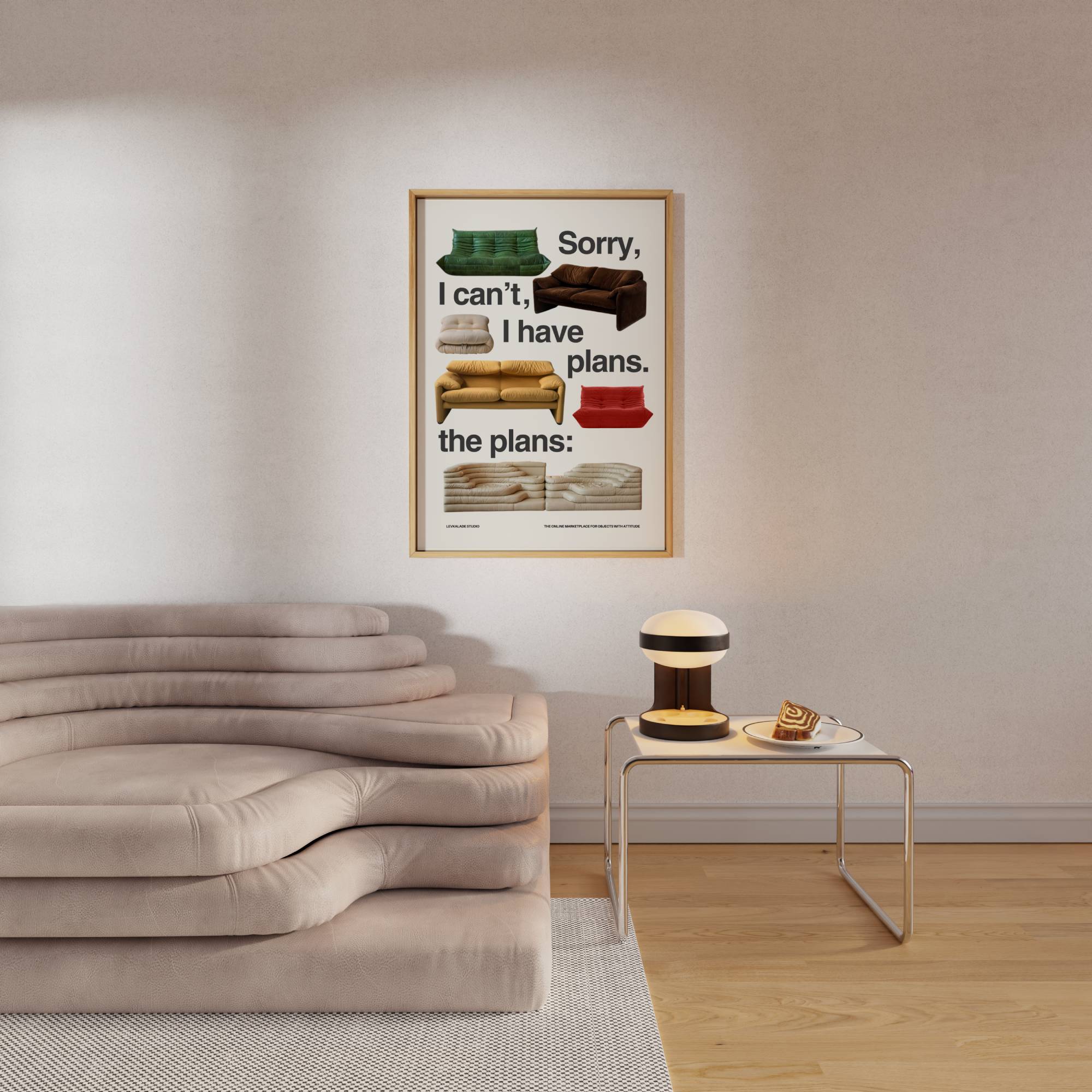 DESIGNER CULT SOFAS PRINT POSTER BASKI