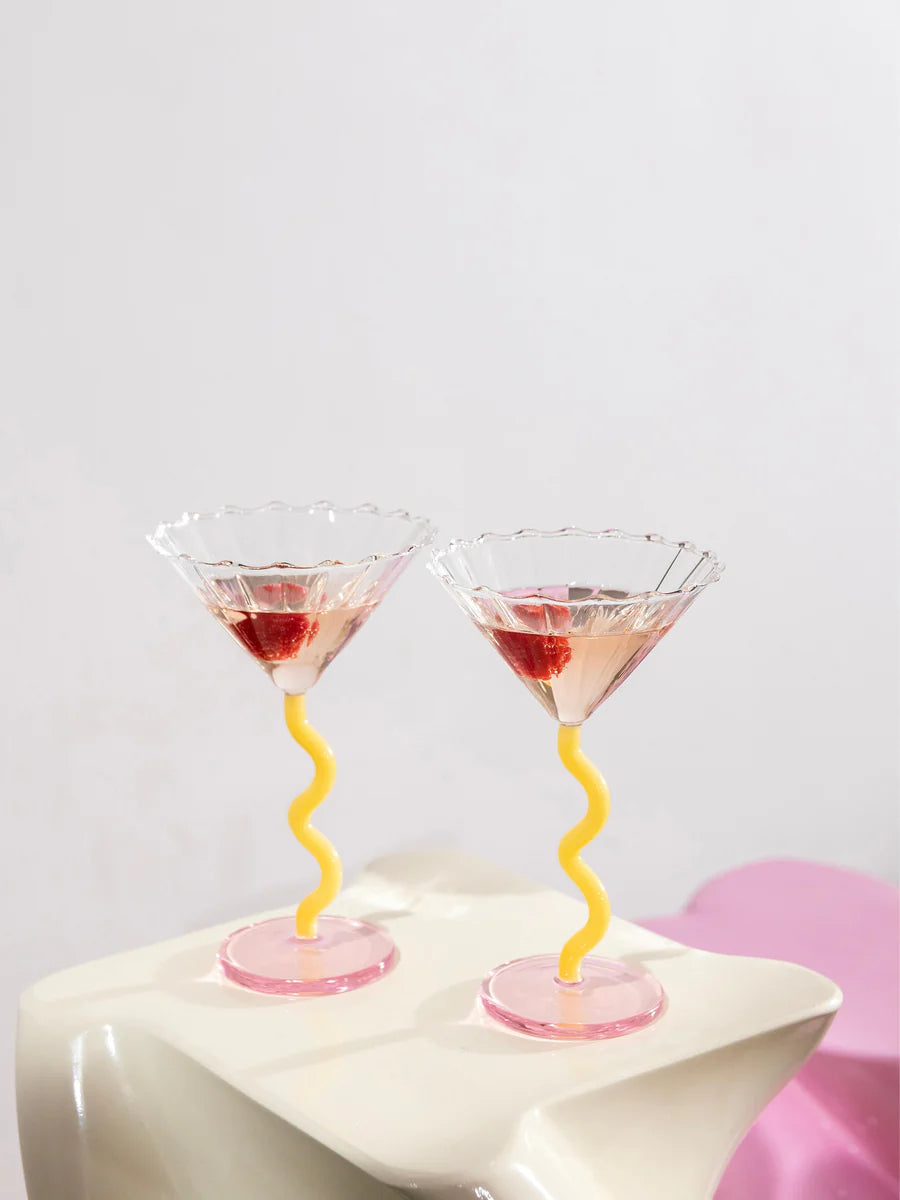 CURVED COCKTAIL GLASSES – SET OF 2