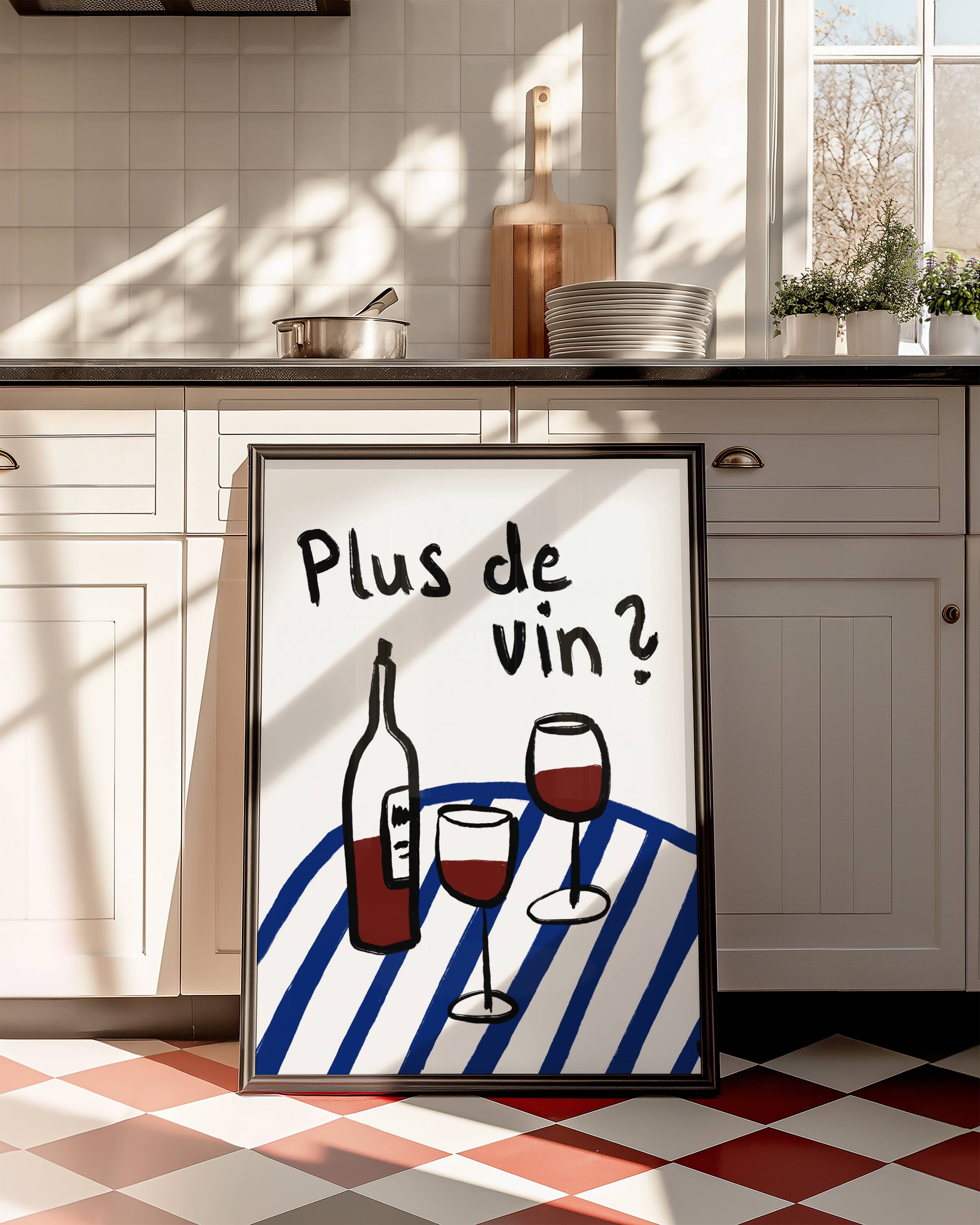 MORE WINE PRINT POSTER BASKI