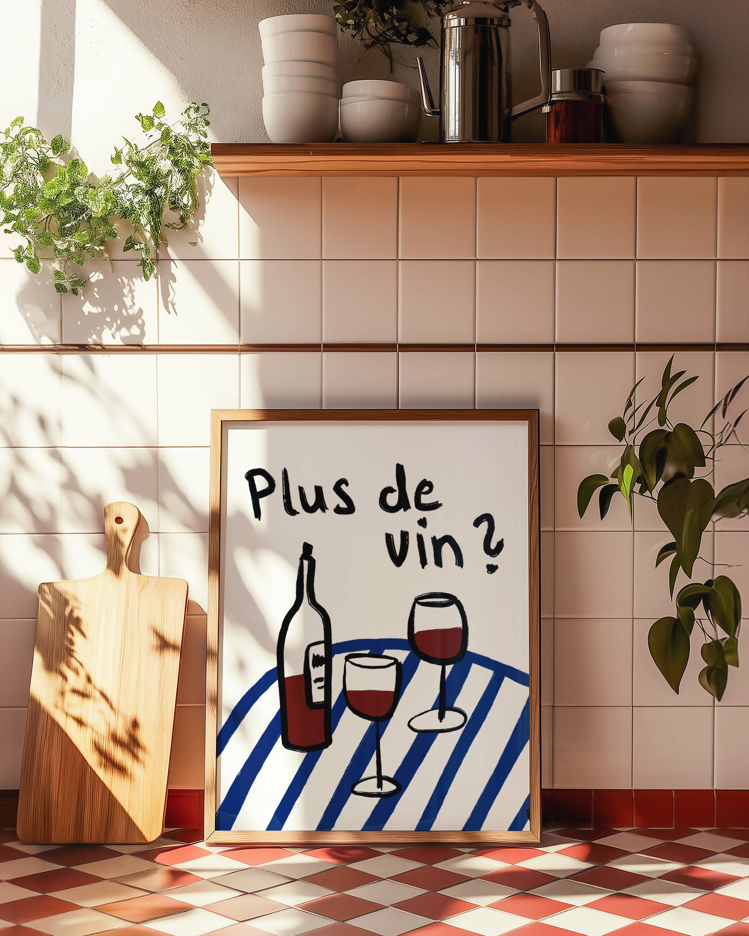 MORE WINE PRINT POSTER BASKI