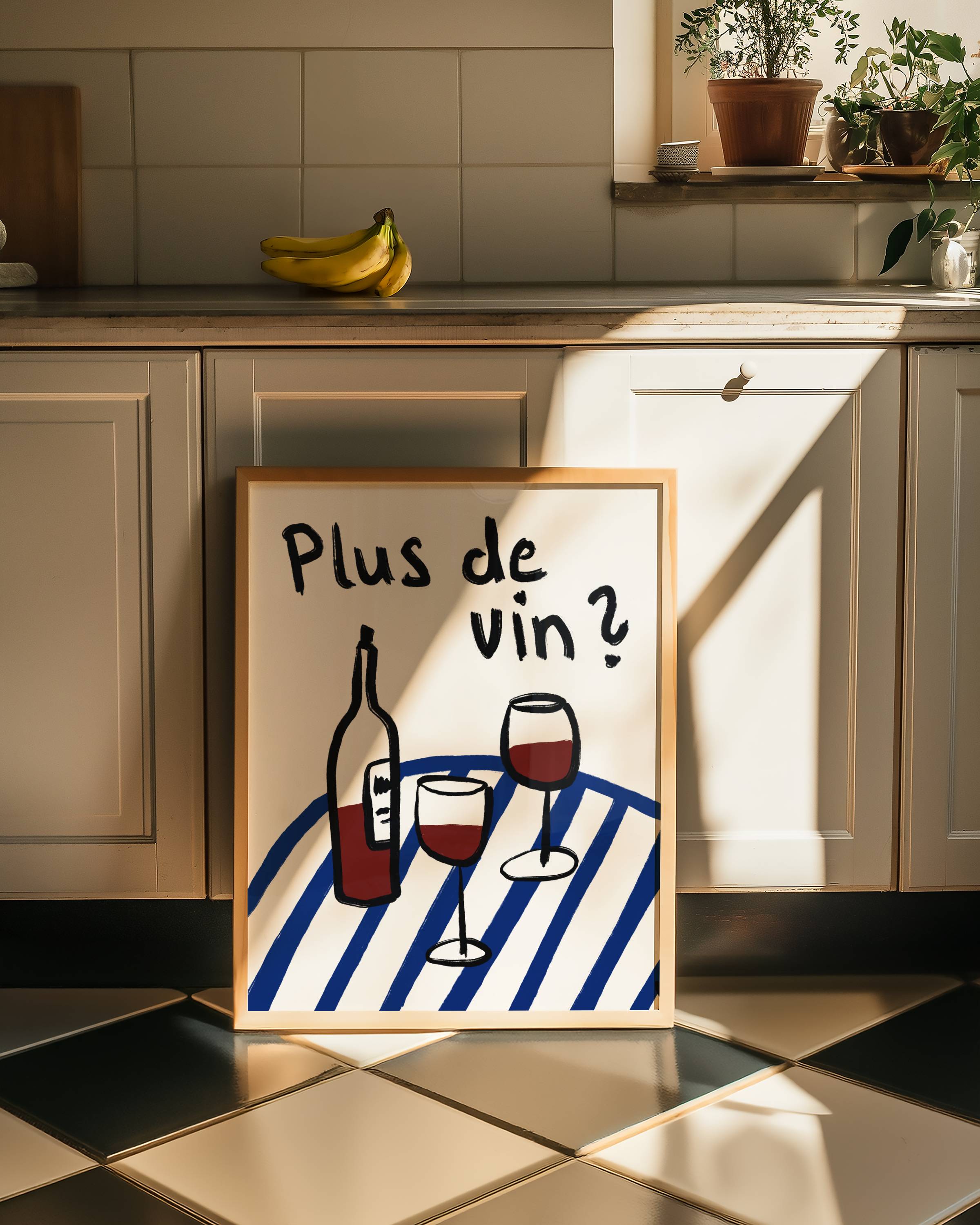 MORE WINE PRINT POSTER BASKI