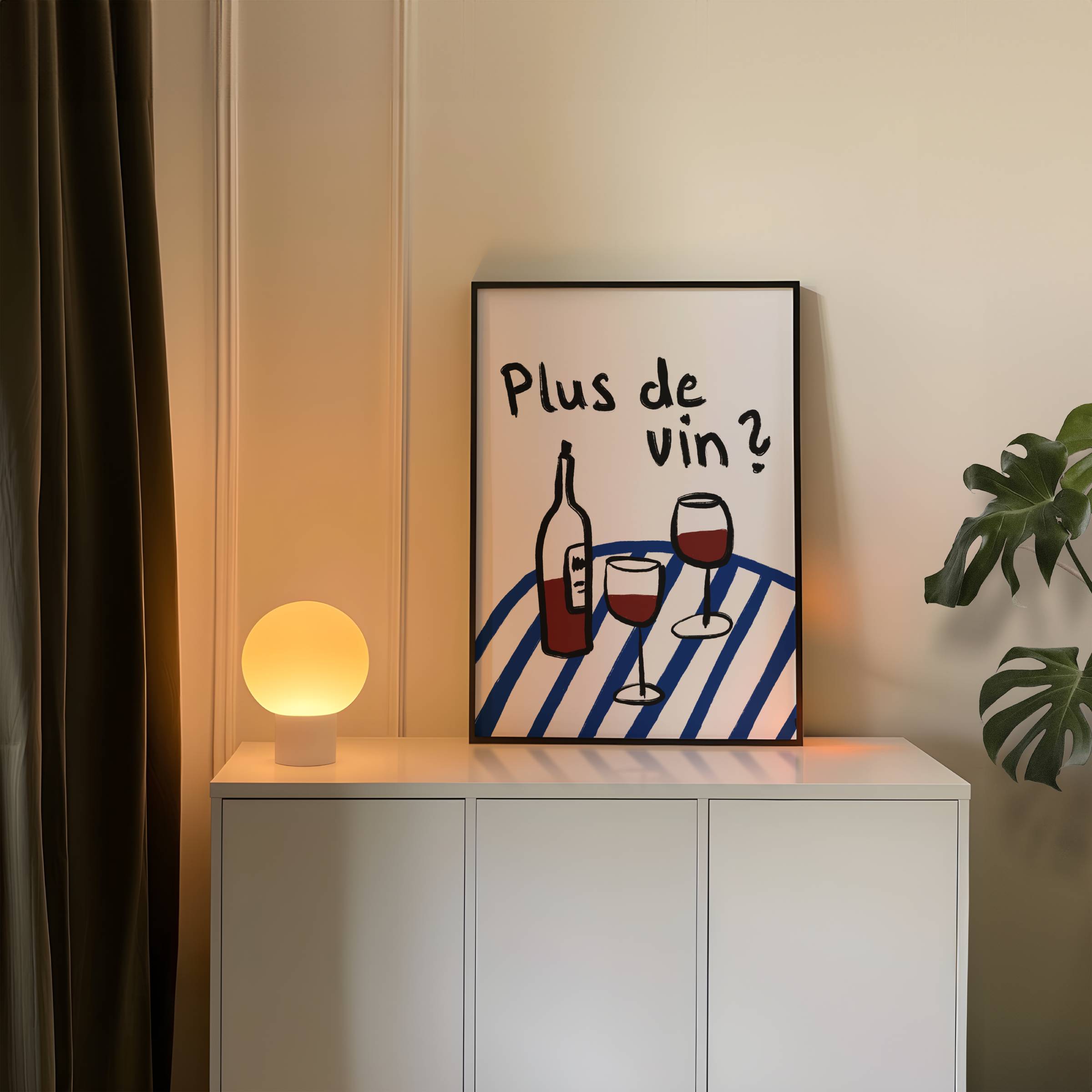 MORE WINE PRINT POSTER BASKI